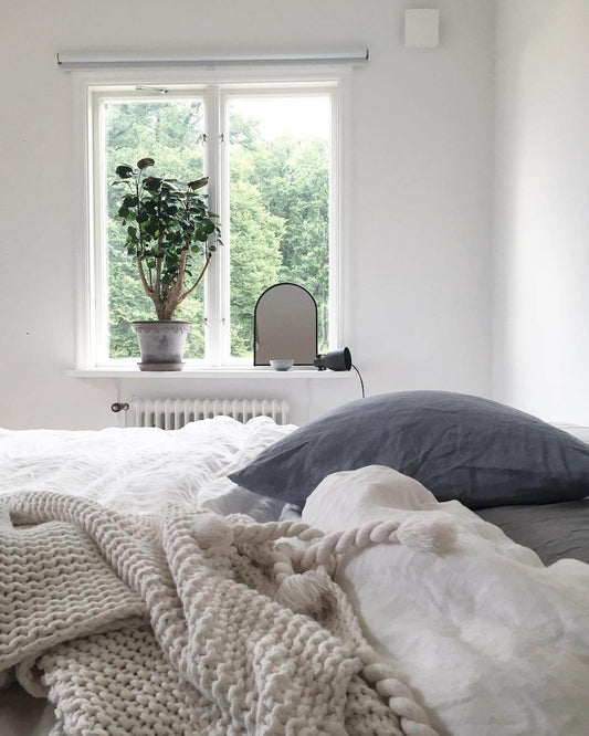 Turn your bedroom into a self-care haven with these really simple tricks on www.lovetohome.co.uk Image credit: @creamandnavy via Instagram