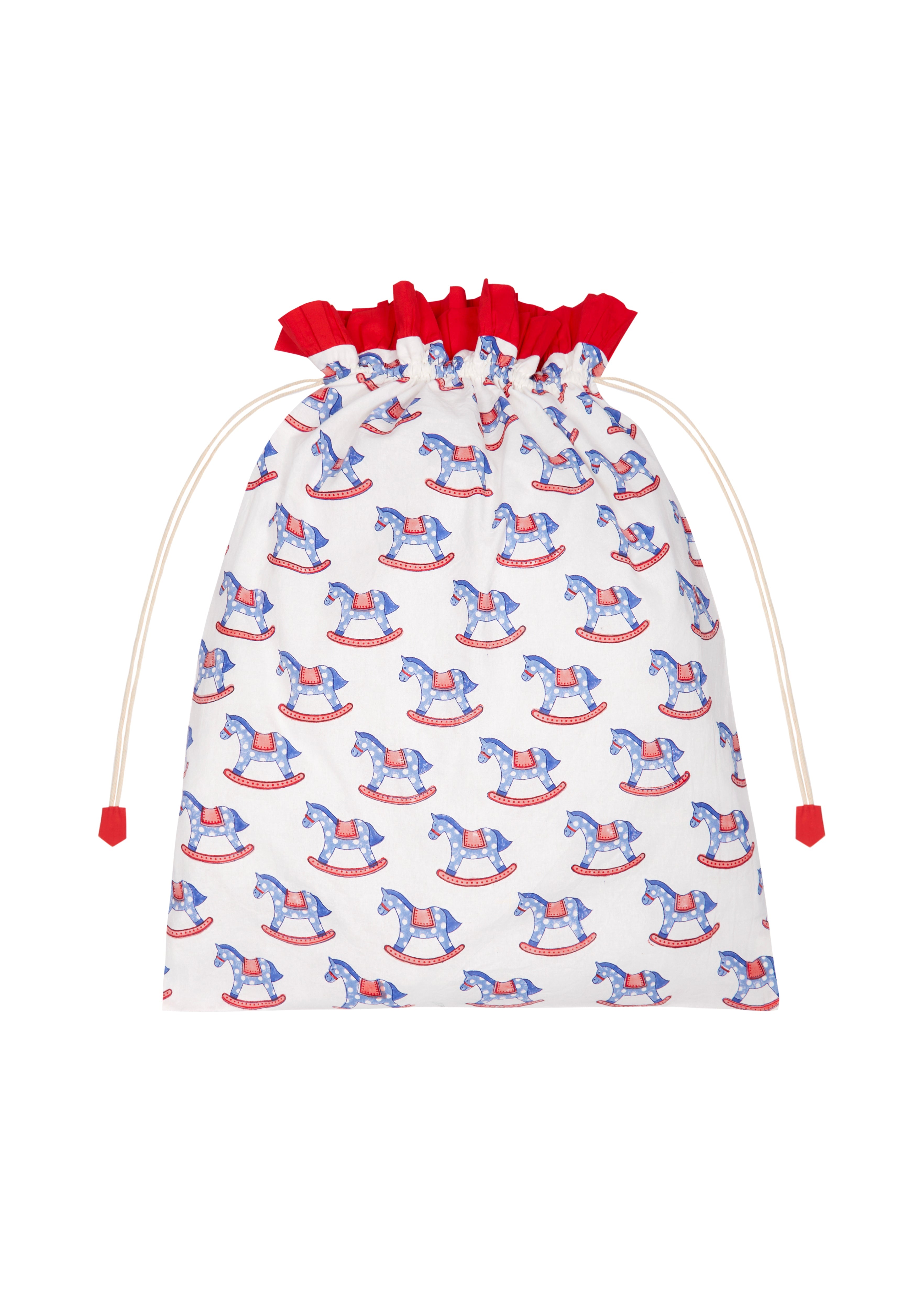 Blue Rocking Horse Christmas Sack