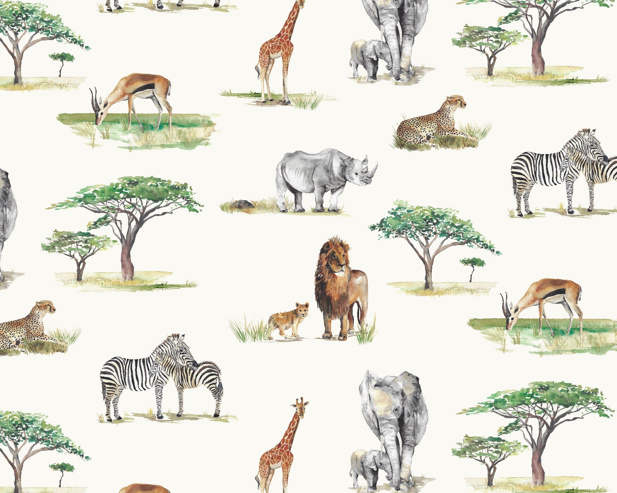 Safari Animals Children's Wallpaper