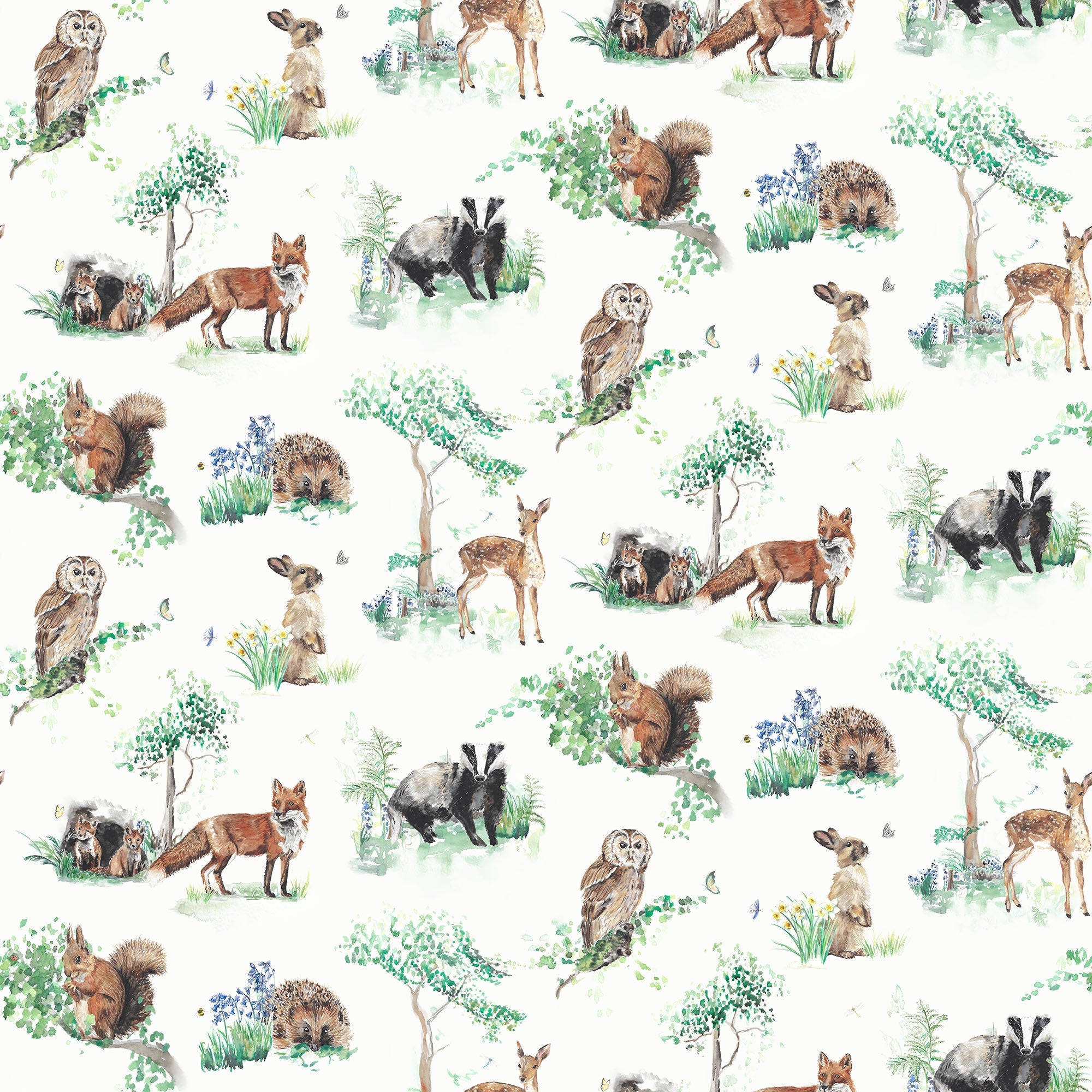 Woodland Animals Children's Wallpaper