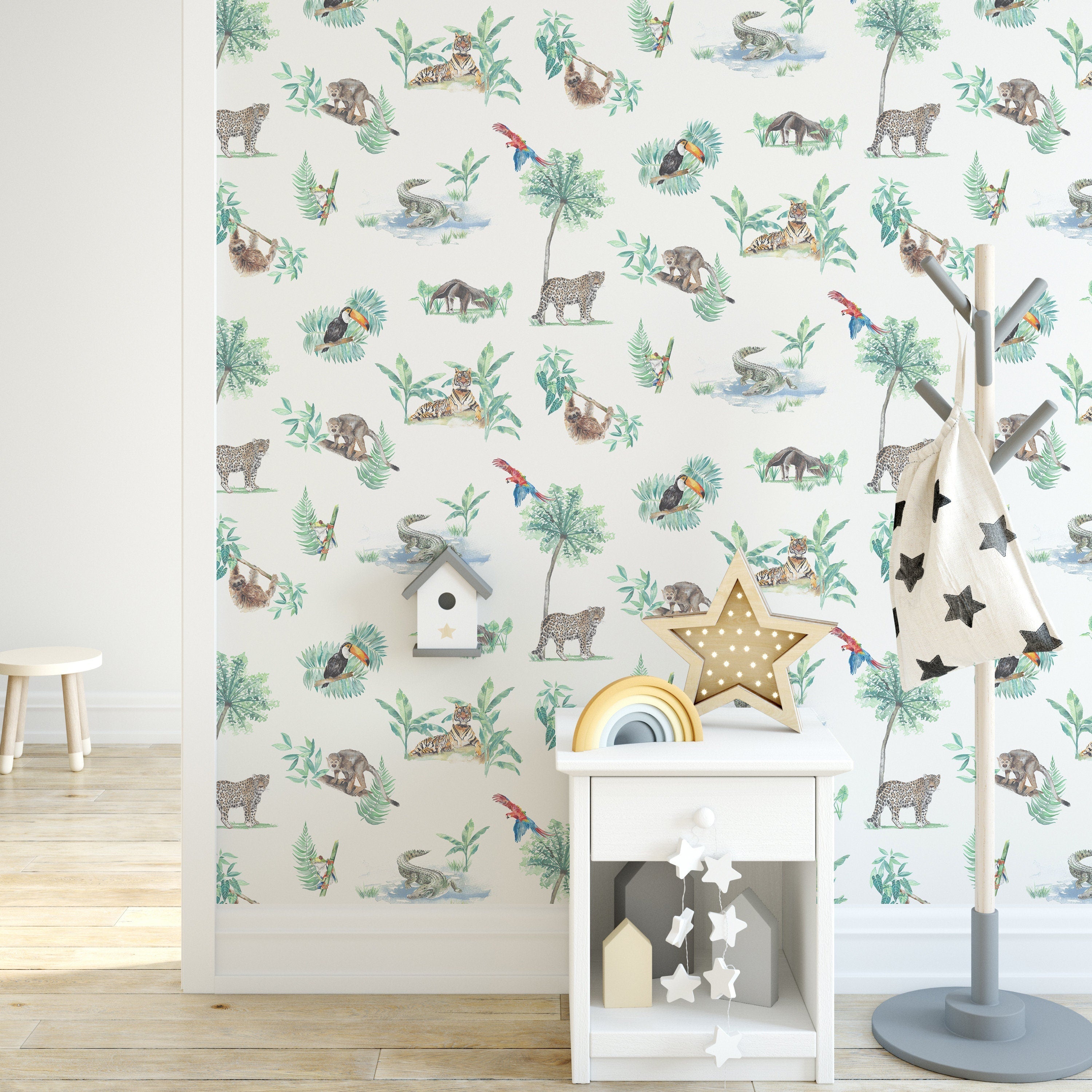 Rainforest Creatures Tropical Children's Wallpaper