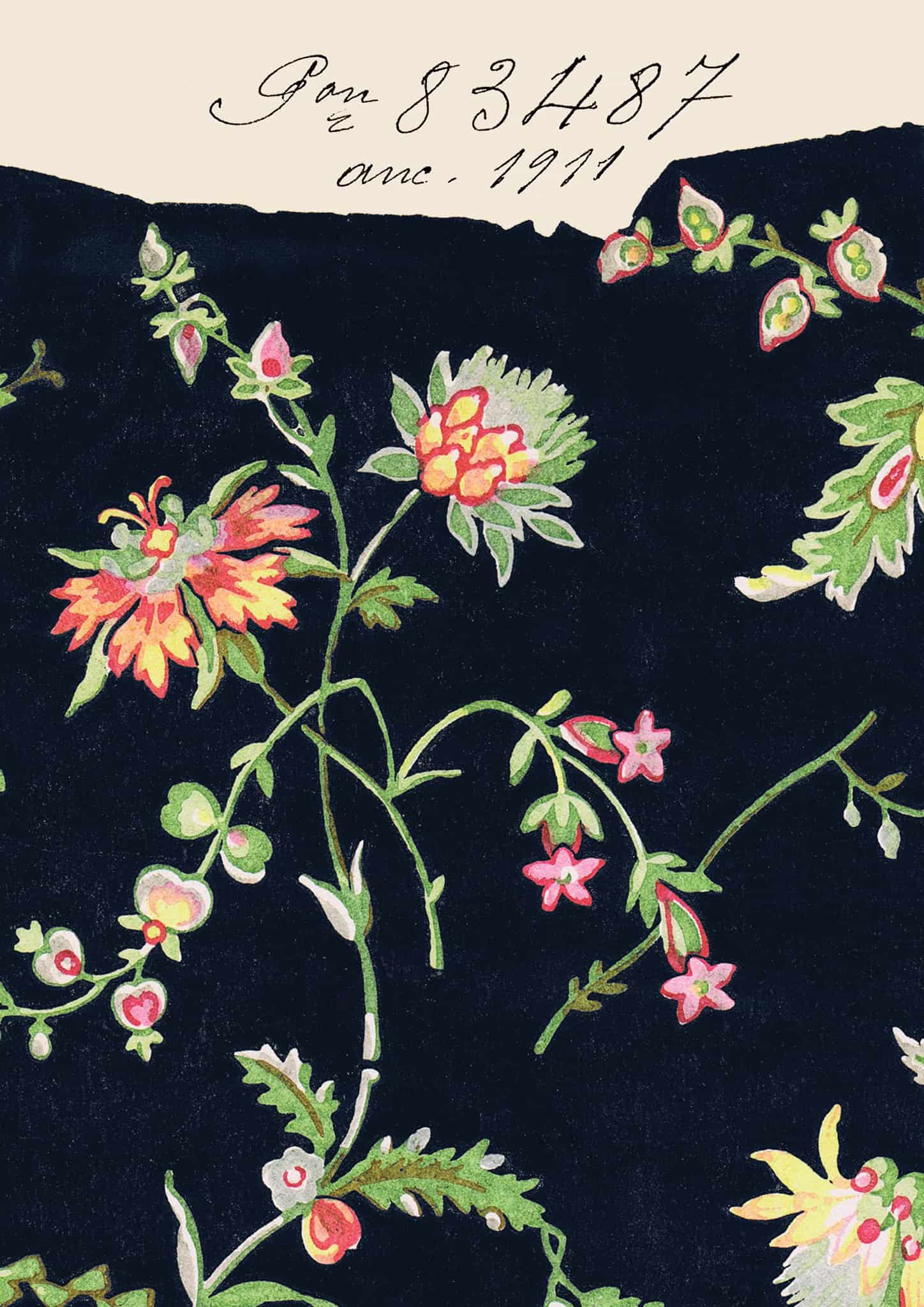 No.016 - Midnight Blooms - Vintage Archive Poster Prints