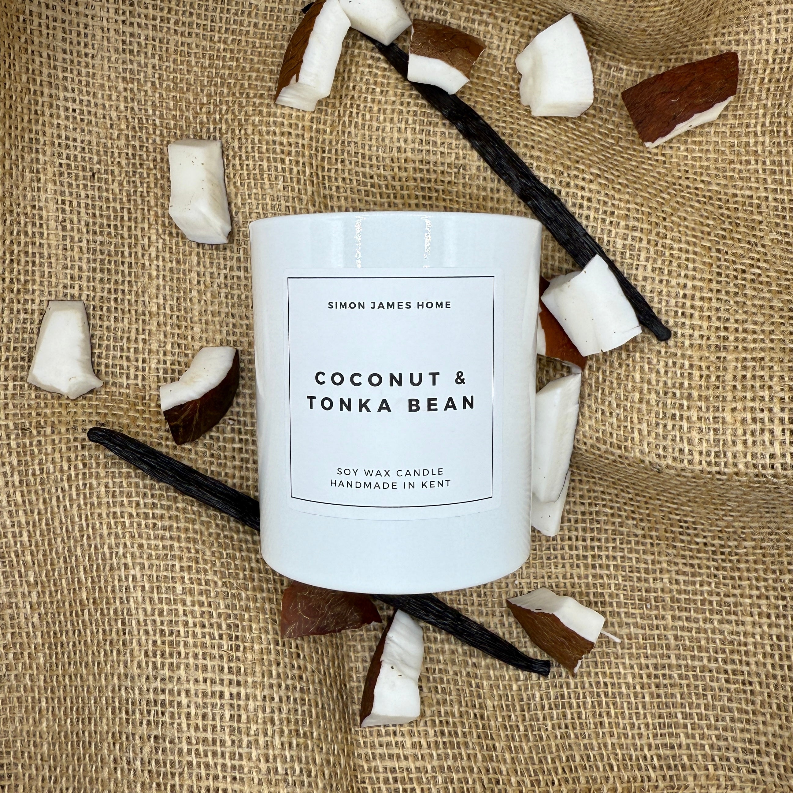 Coconut and Tonka Bean Handmade Soy Wax Candle