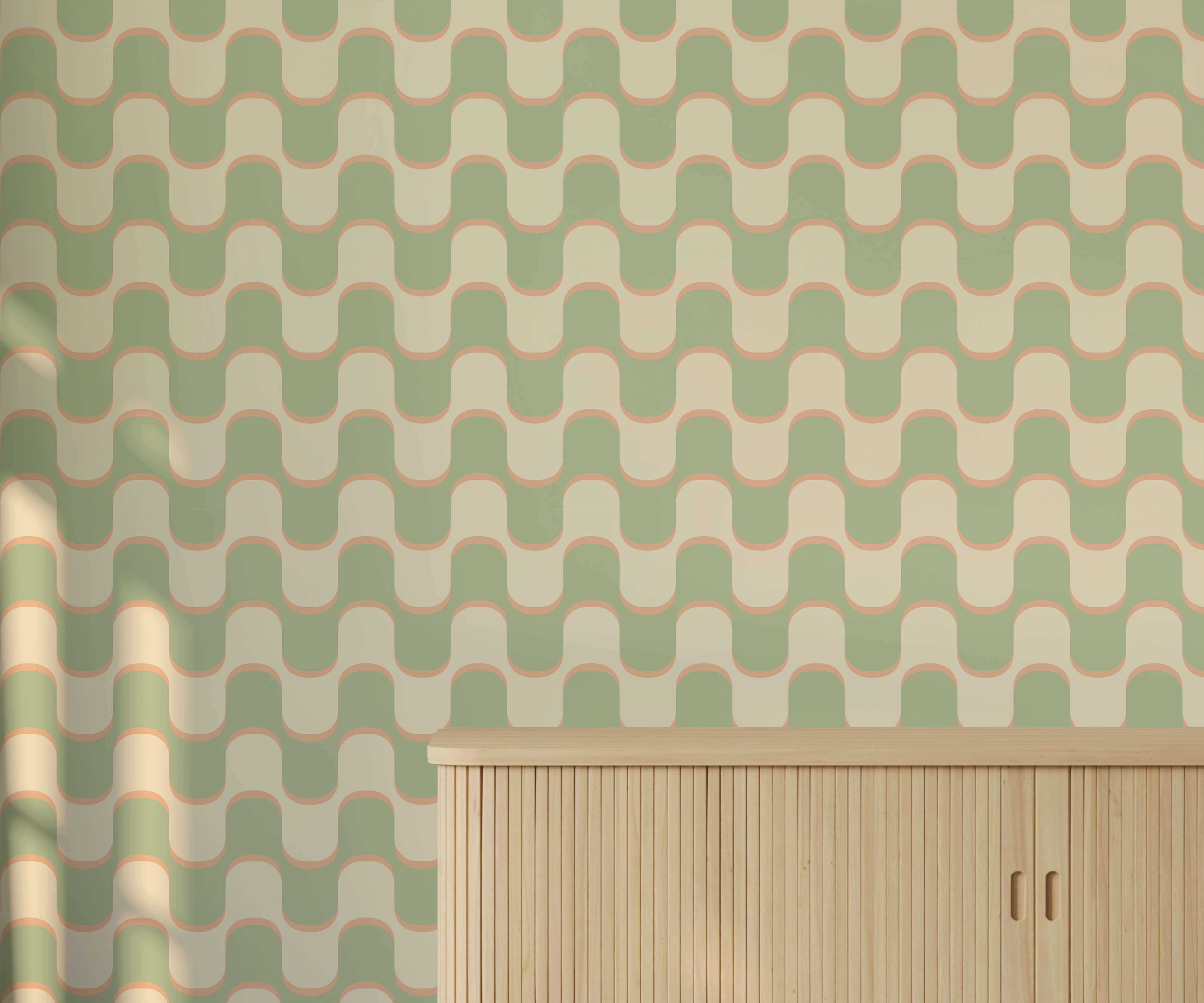 Ballinger Retro Squiggle Pattern Wallpaper