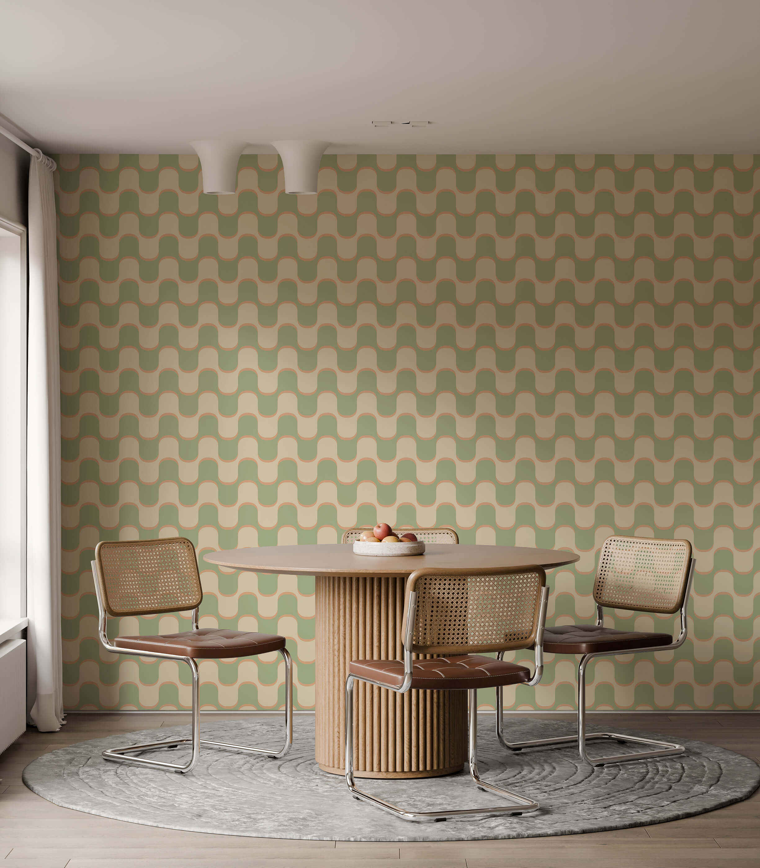 Ballinger Retro Squiggle Pattern Wallpaper