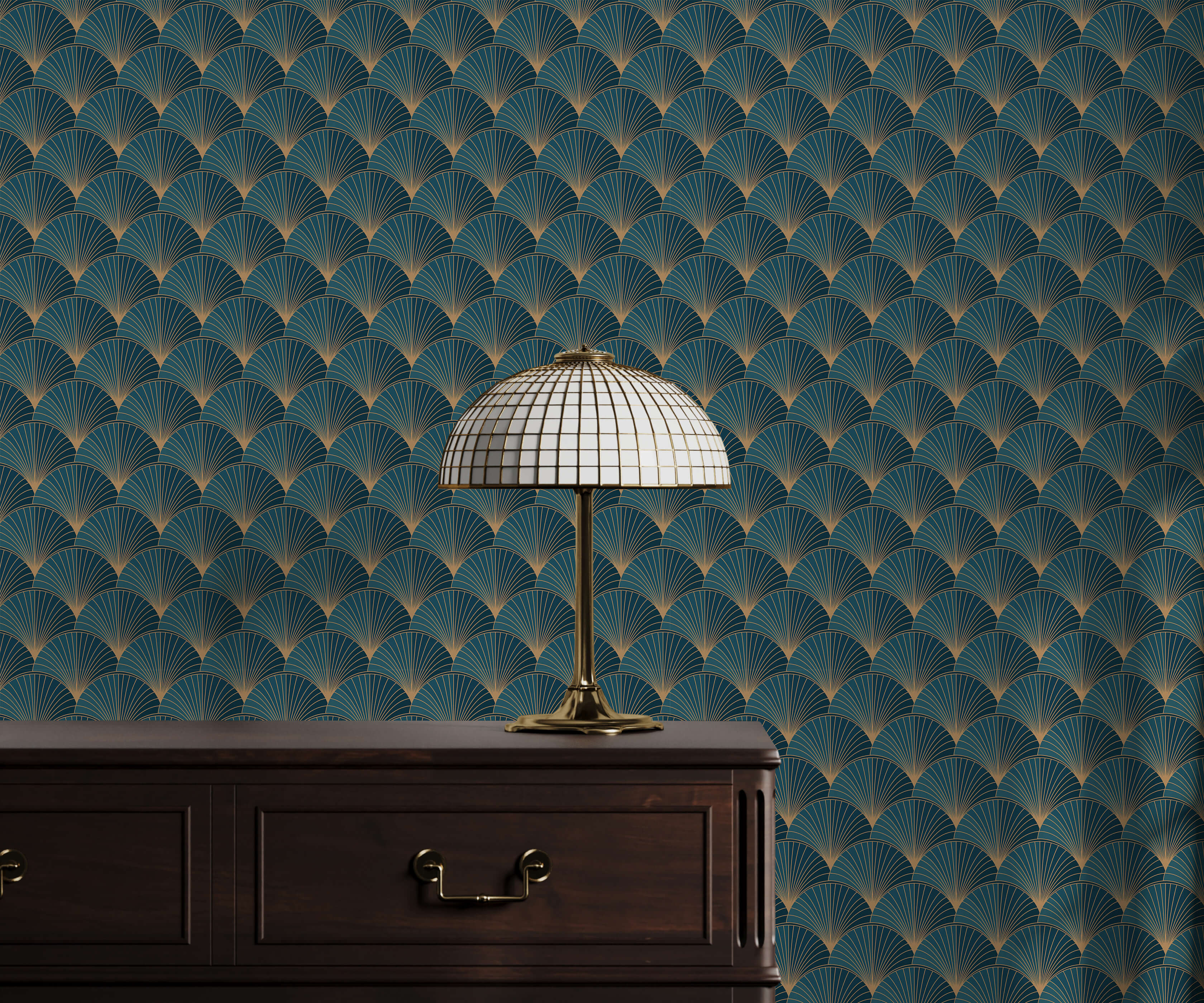 Borton Art Deco Shell Wallpaper