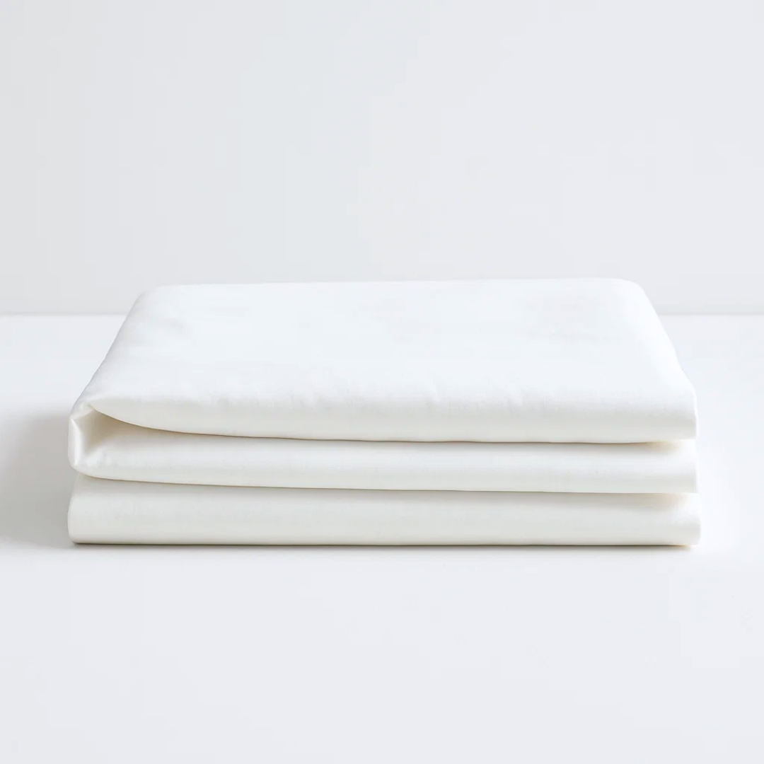 Cool and Comfy Eucalyptus Silk Flat Sheet in White