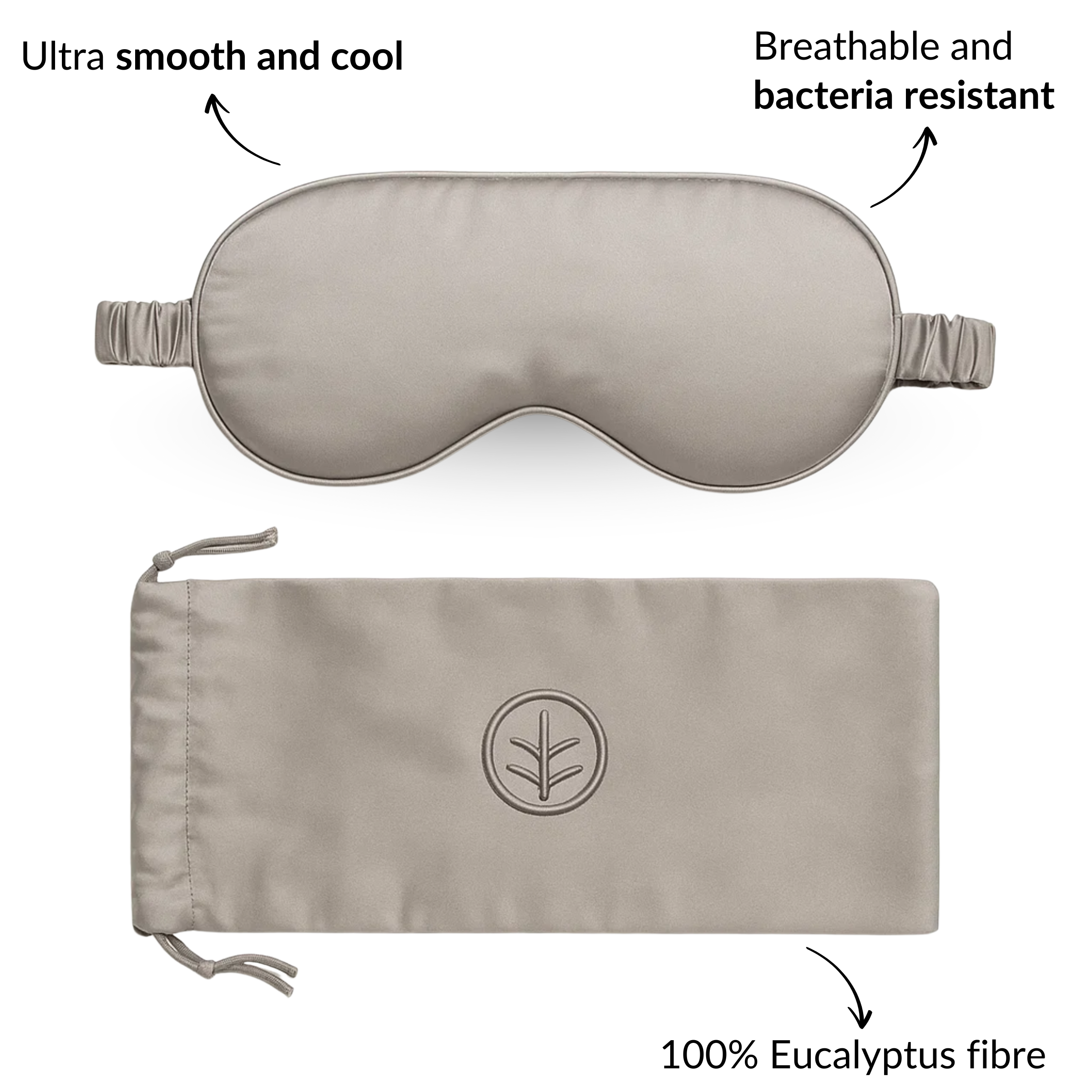 Essential Silk Sleep Eye Mask in Grey
