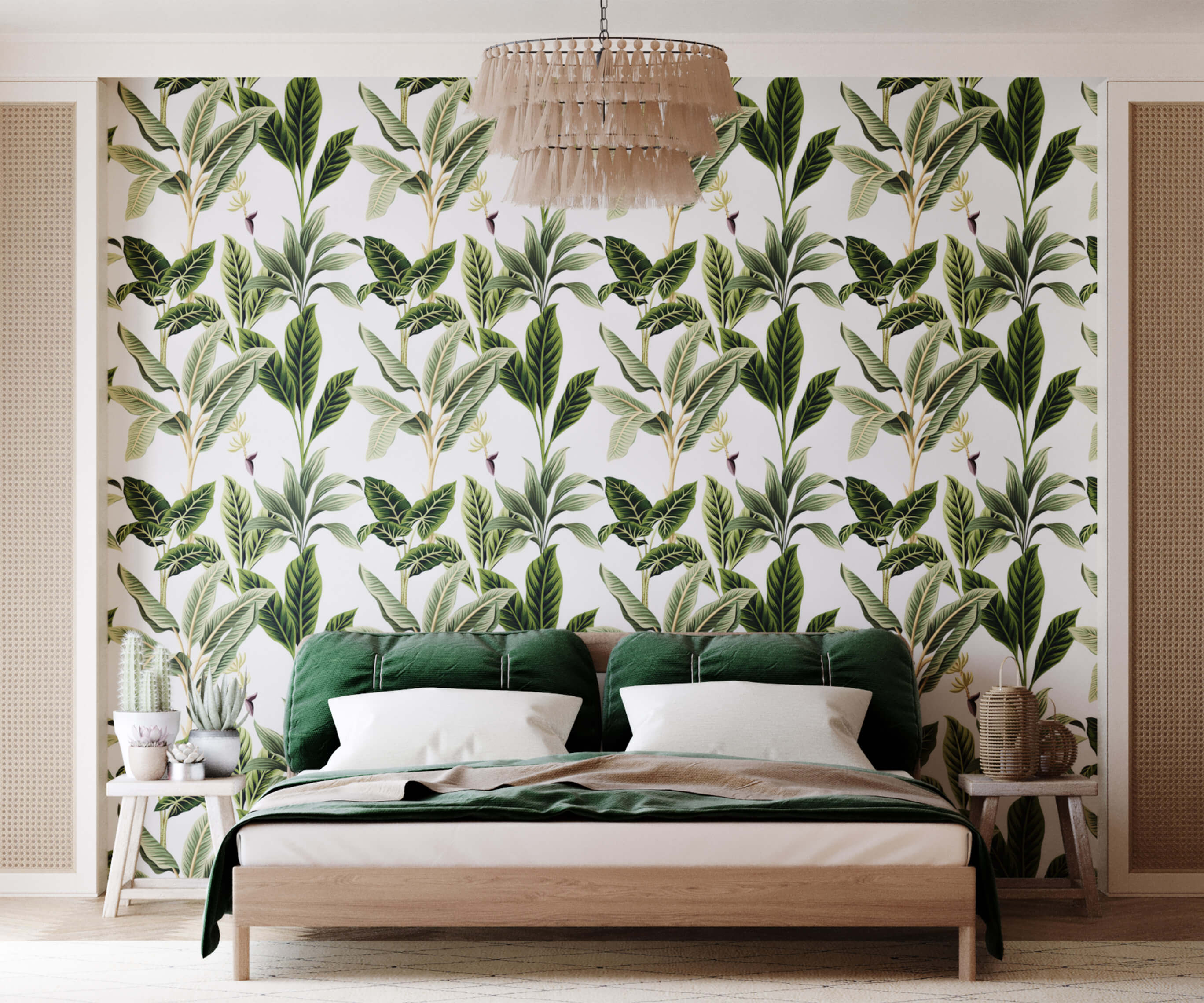 Flora Vintage Tropical Leaves Wallpaper