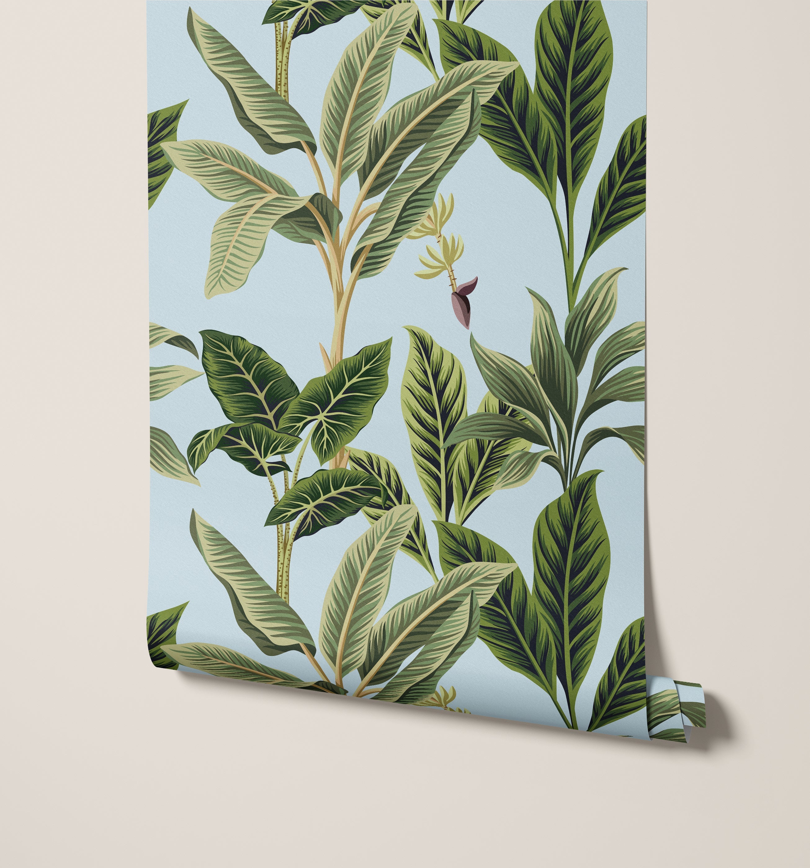 Flora Vintage Tropical Leaves Wallpaper