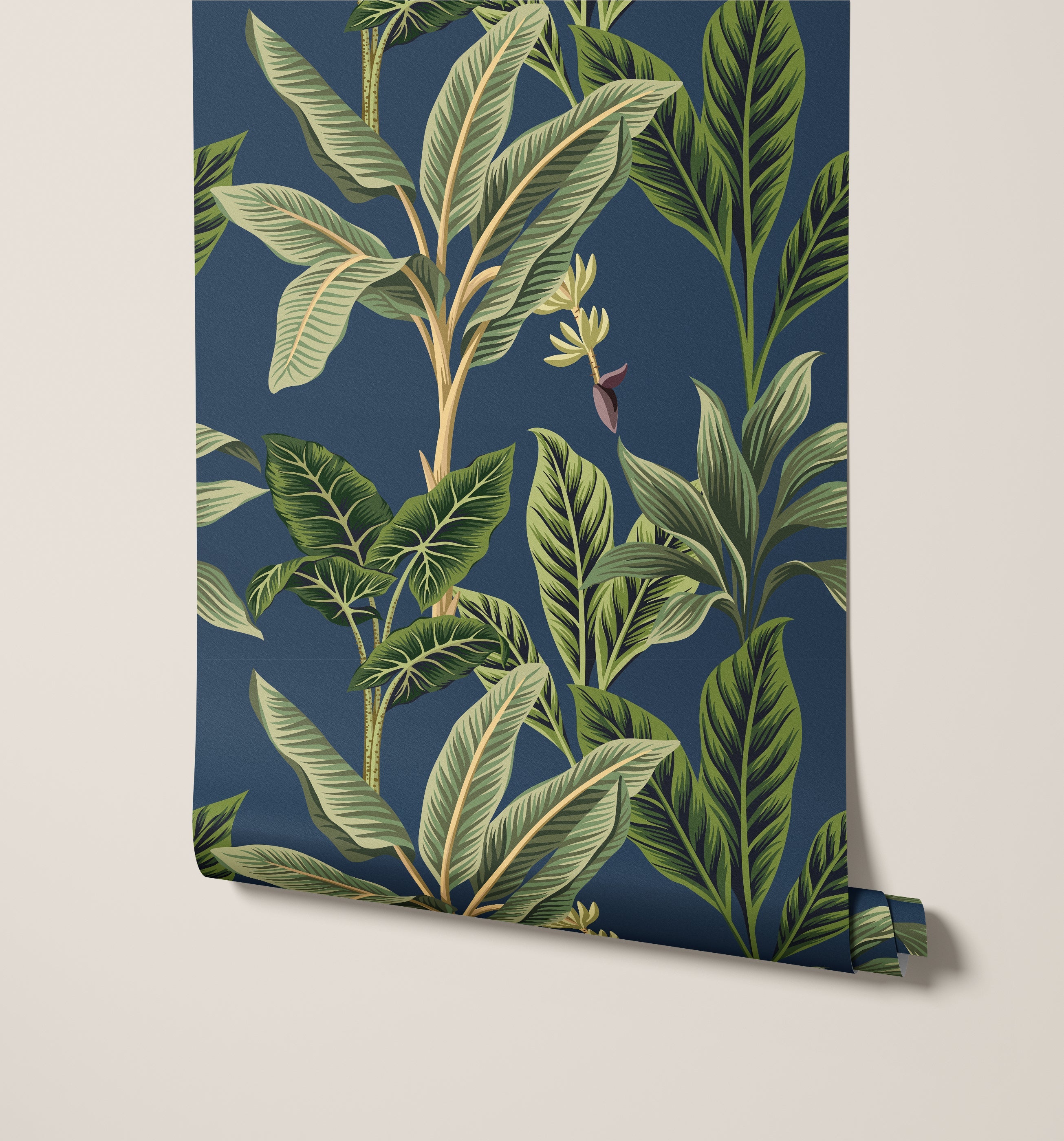 Flora Vintage Tropical Leaves Wallpaper