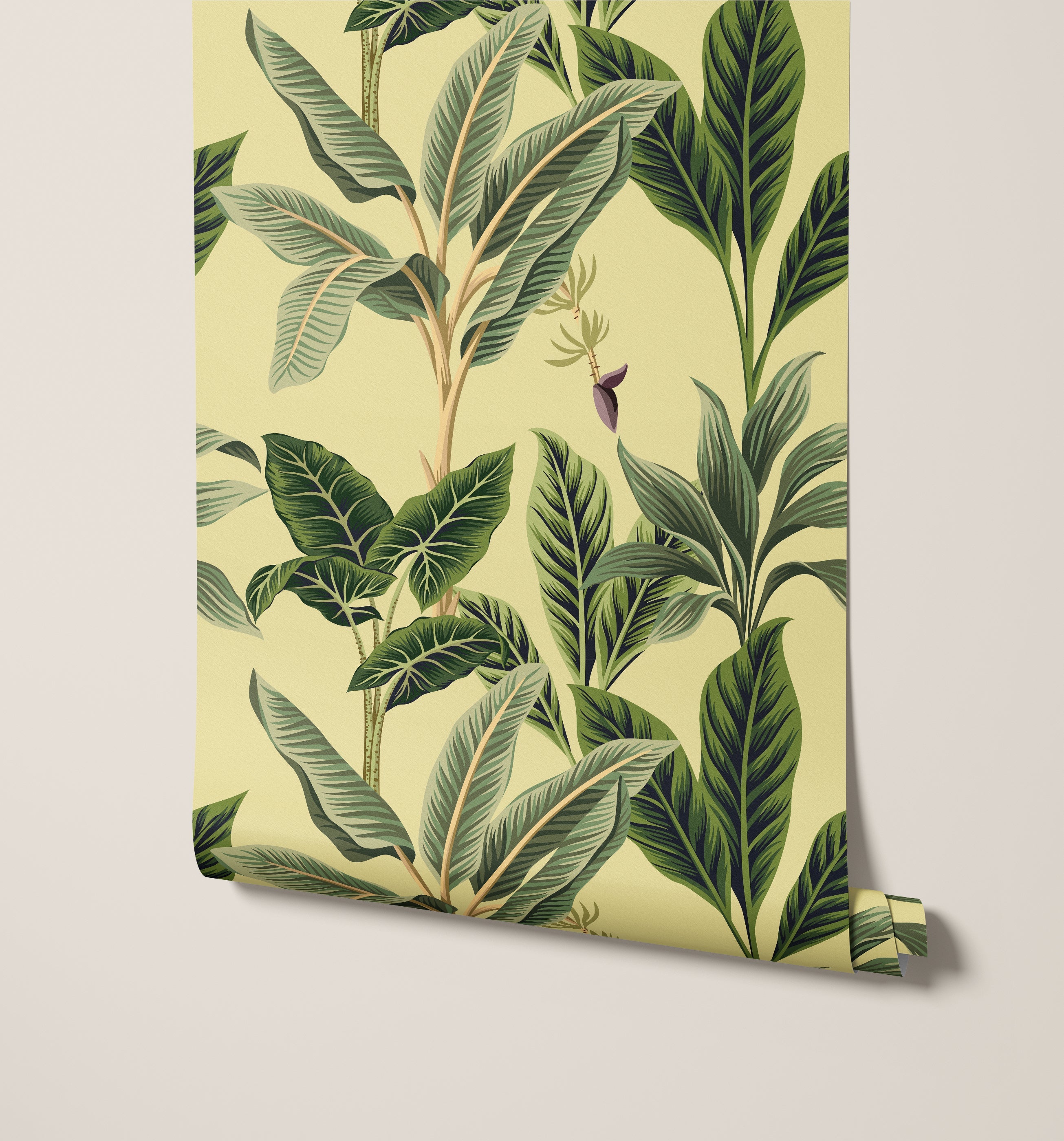 Flora Vintage Tropical Leaves Wallpaper