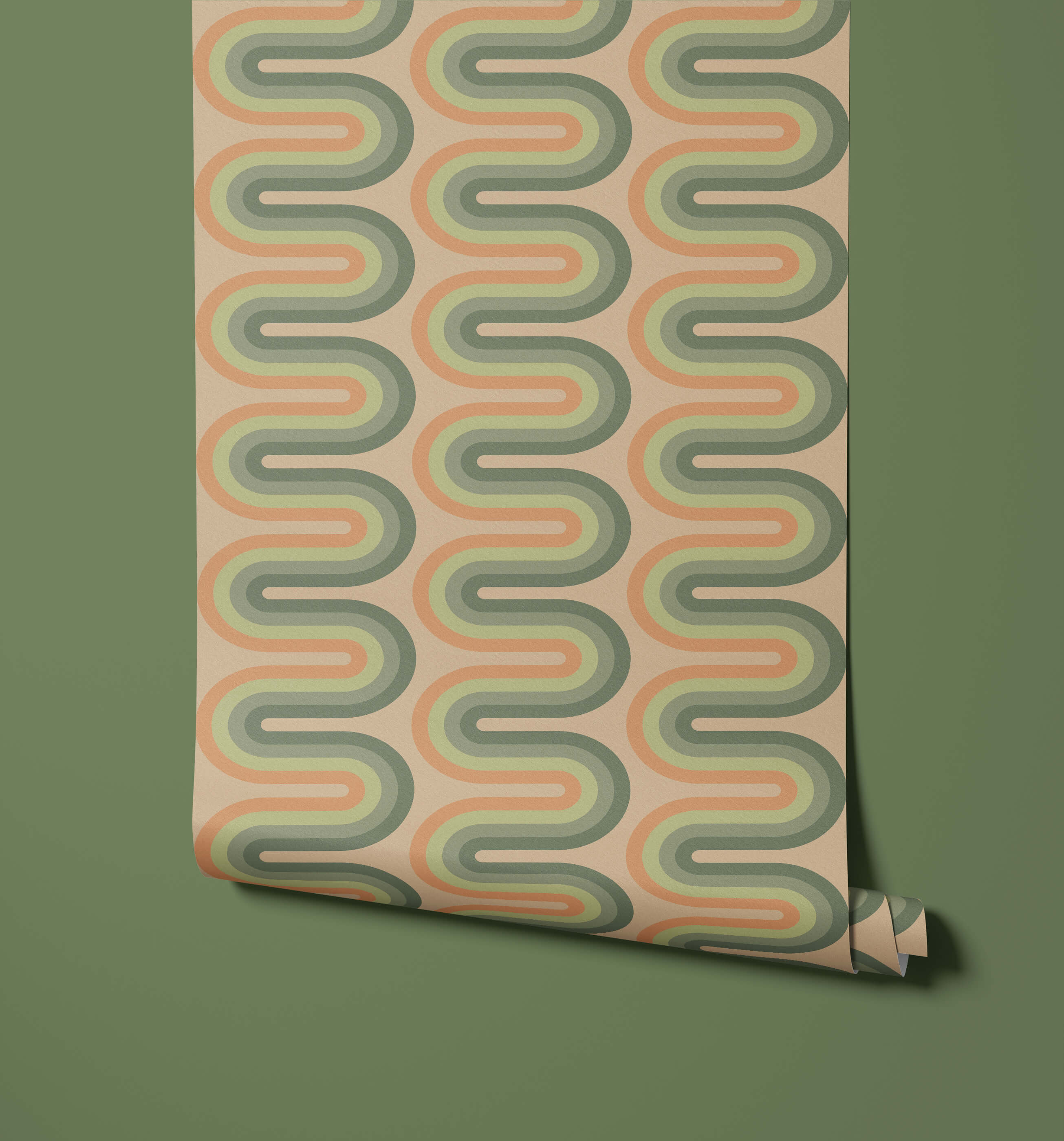 Fresno Retro Wiggle Stripe Wallpaper