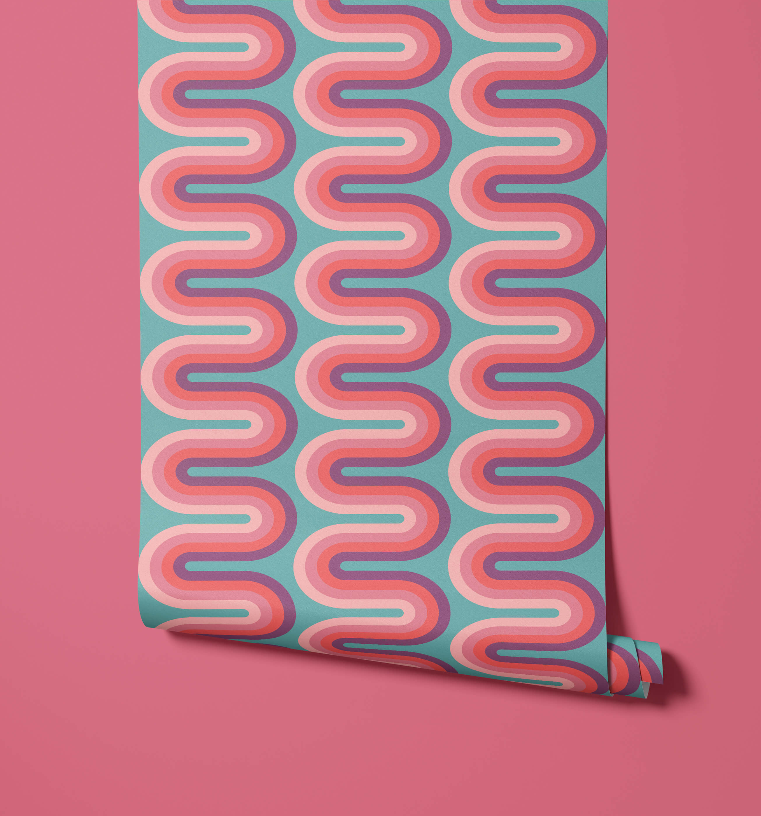 Fresno Retro Wiggle Stripe Wallpaper