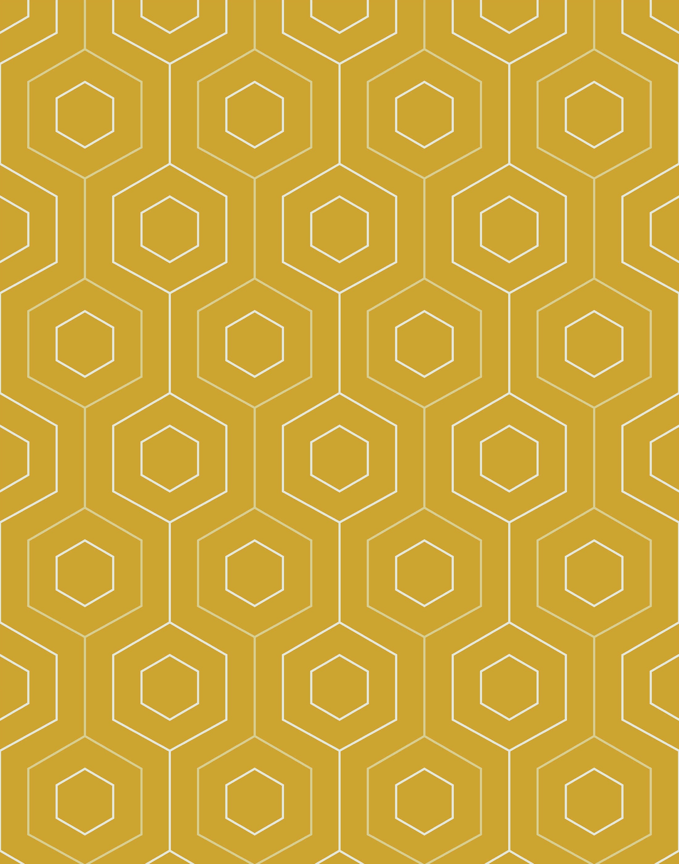 Hive Hexagonal Line Wallpaper