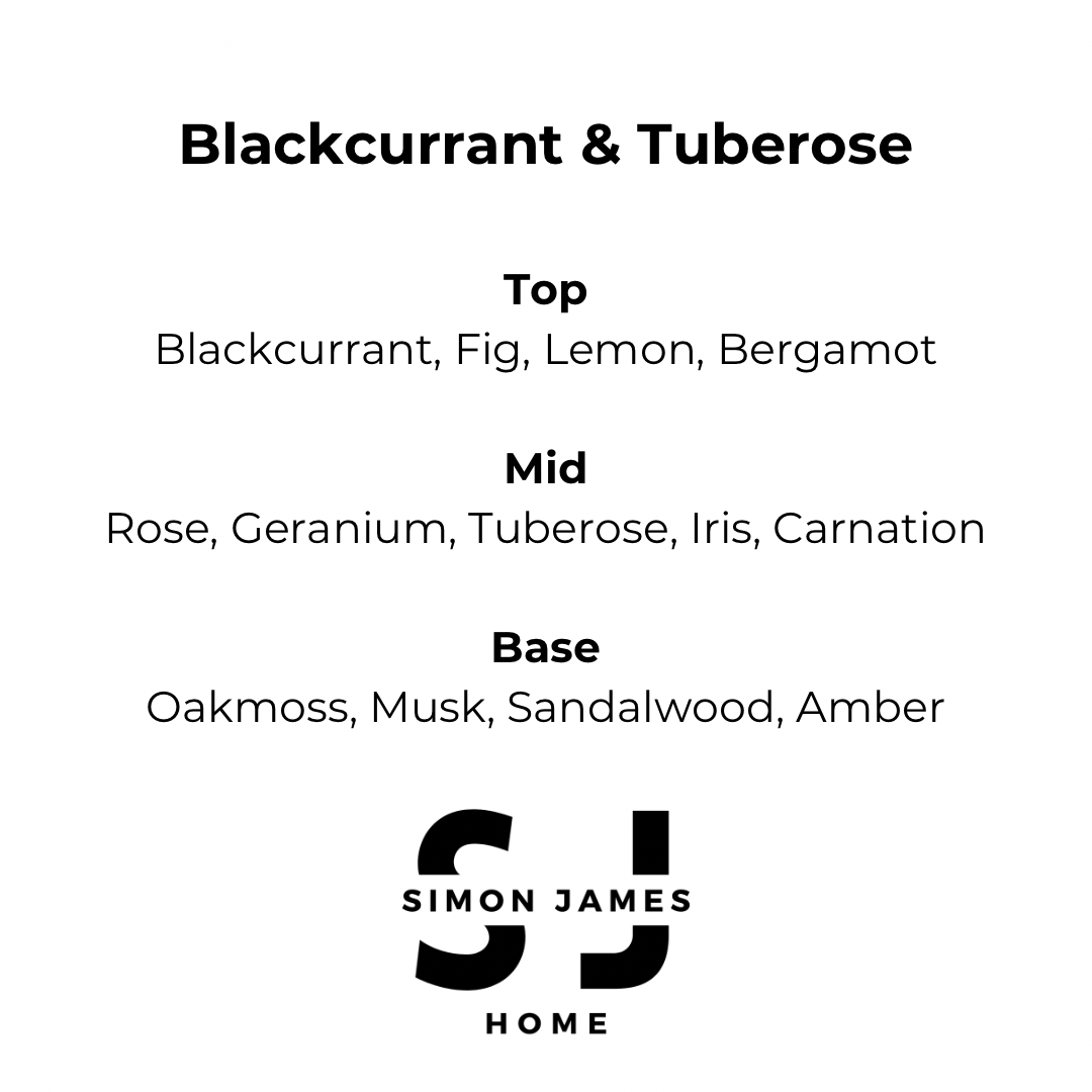 Blackcurrant and Tuberose Handmade Soy Wax Candle