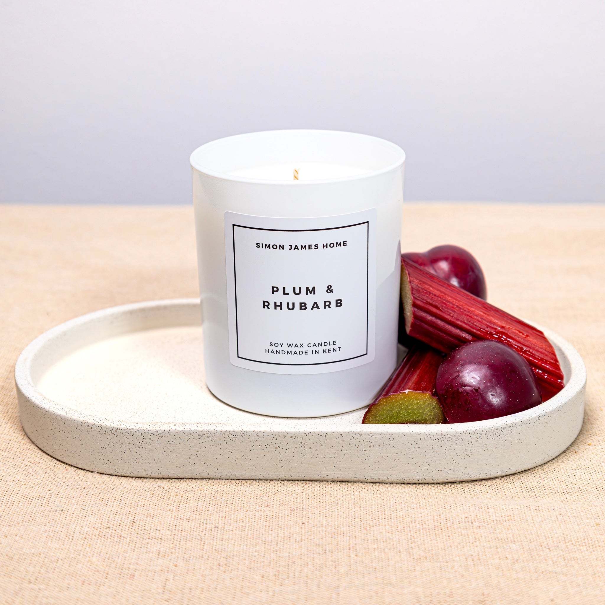 Plum and Rhubarb Handmade Soy Wax Candle
