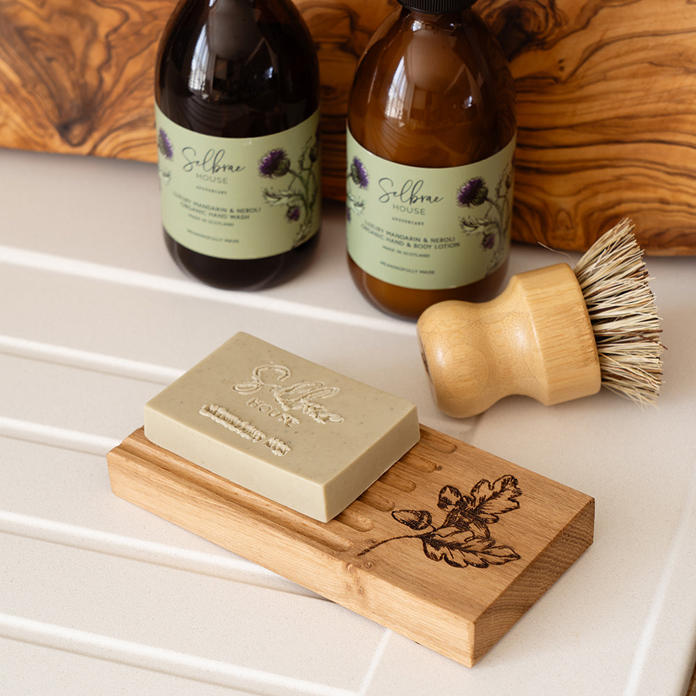 Autumn Acorns Oak Soap Dish and Soap Set