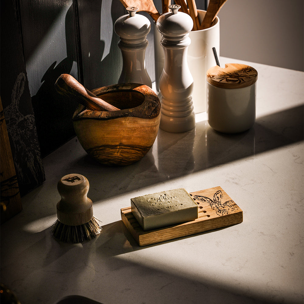 Hare Oak Soap Dish and Soap Set