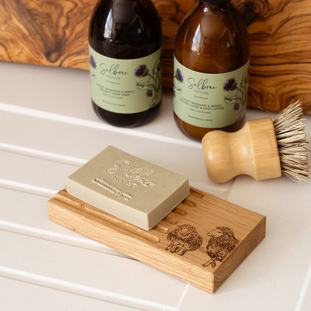 Sheep Oak Soap Dish and Soap Set