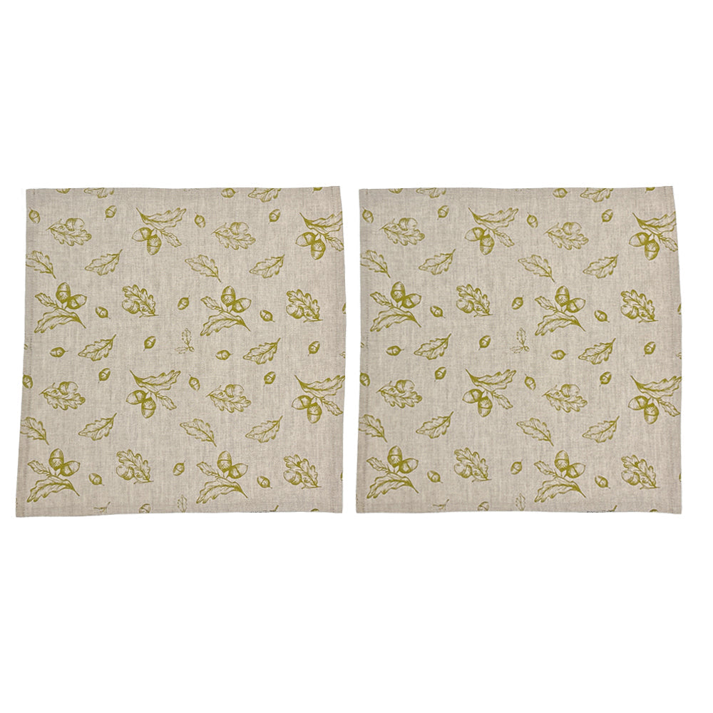 Autumn Acorns Linen Napkins - Set of 2