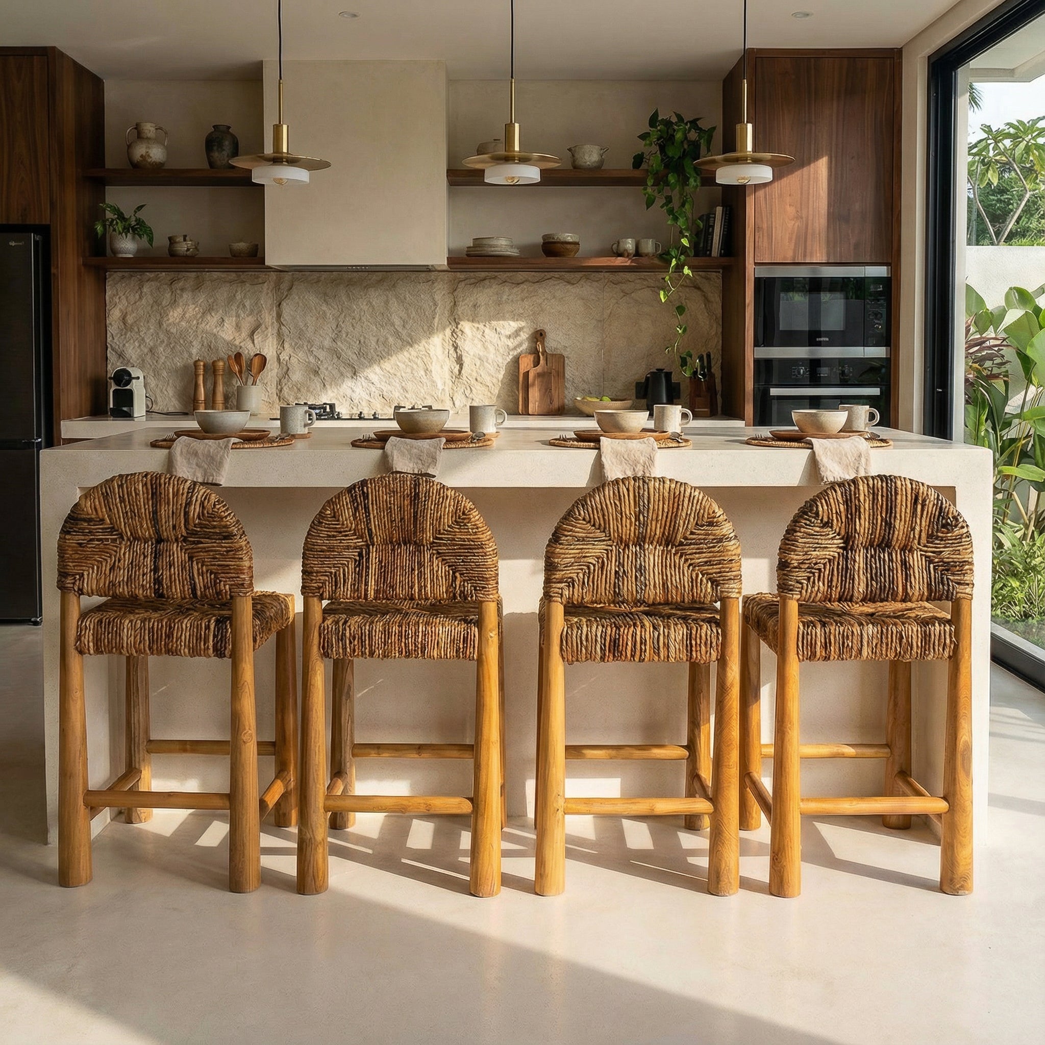 Loka Banana Leaf Bar Stool