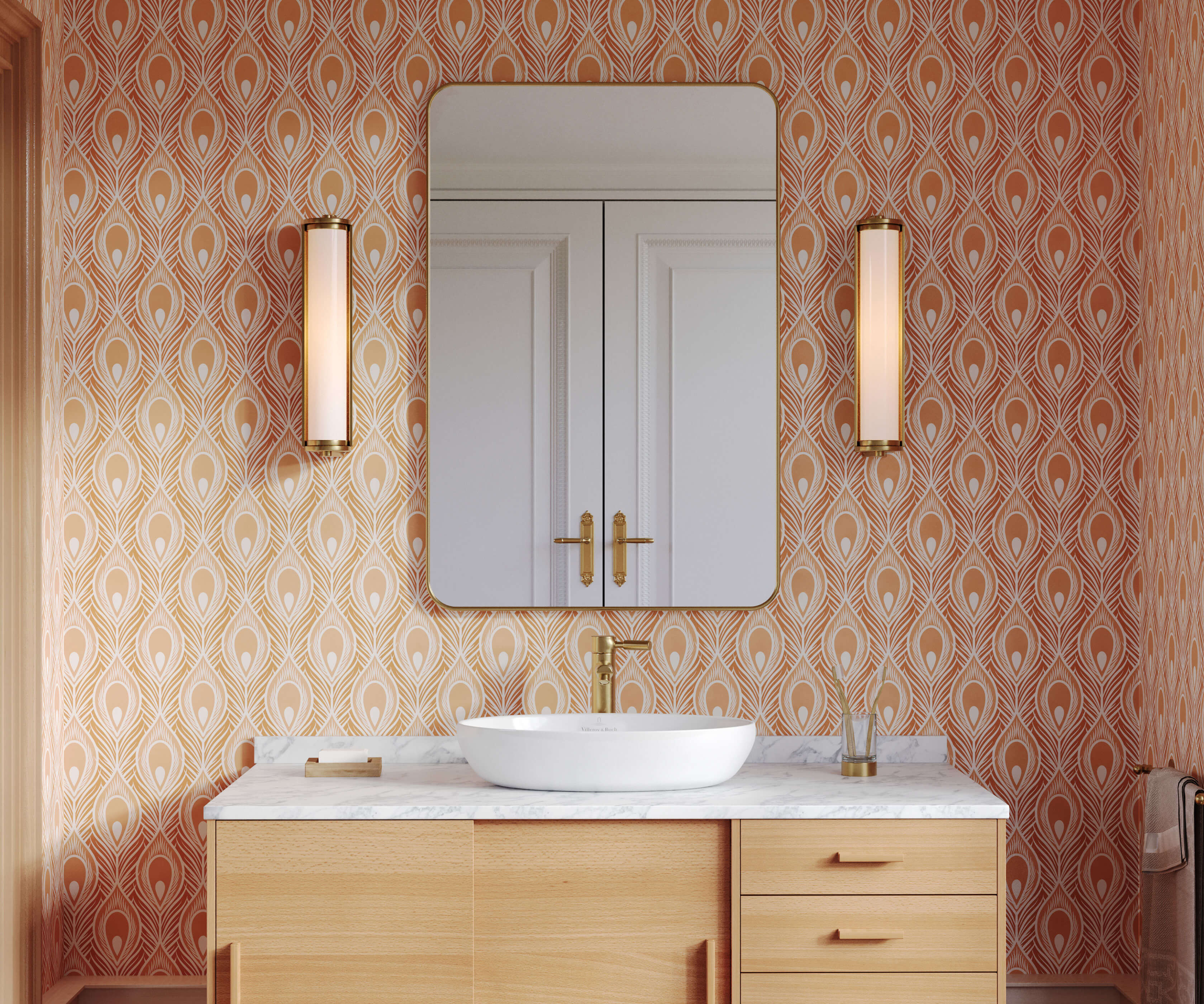 Maiden Peacock Feather Wallpaper