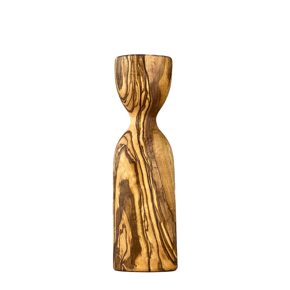 Olive Wood Large Candlestick Holder