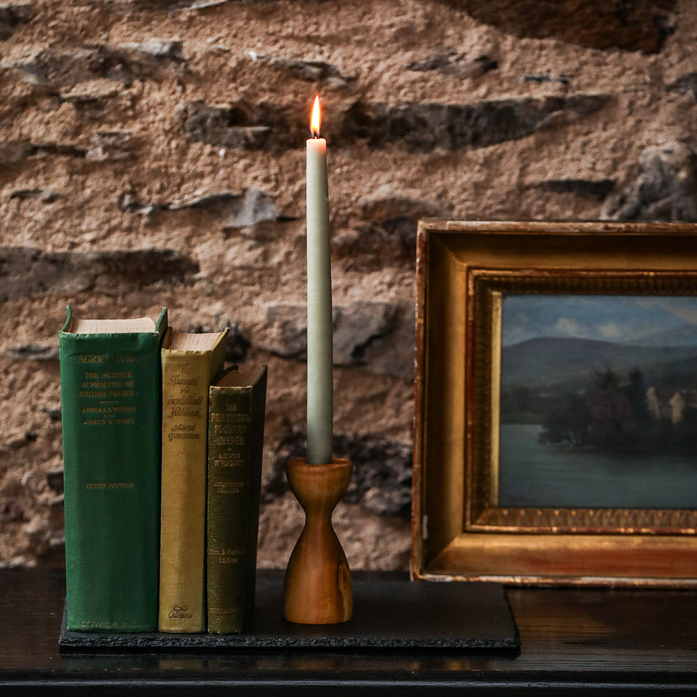 Olive Wood Medium Candlestick Holder