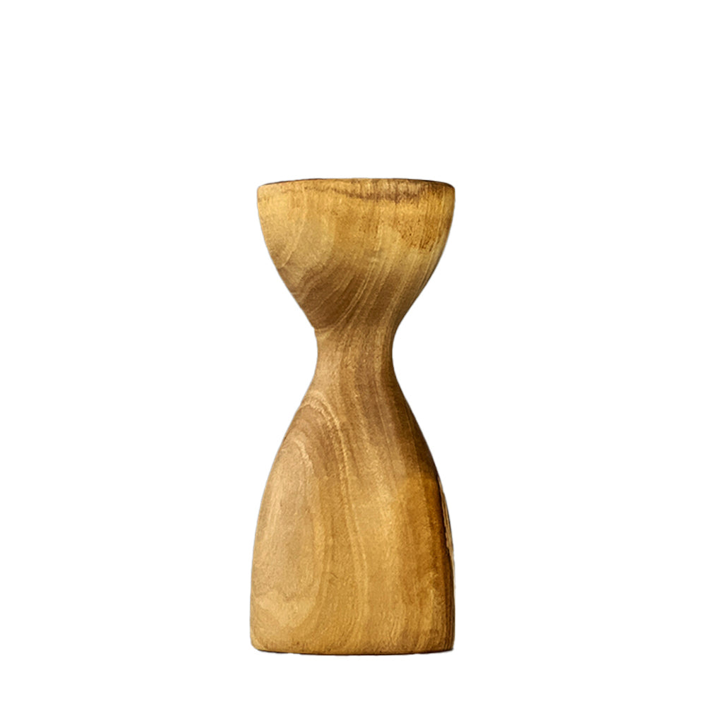 Olive Wood Medium Candlestick Holder