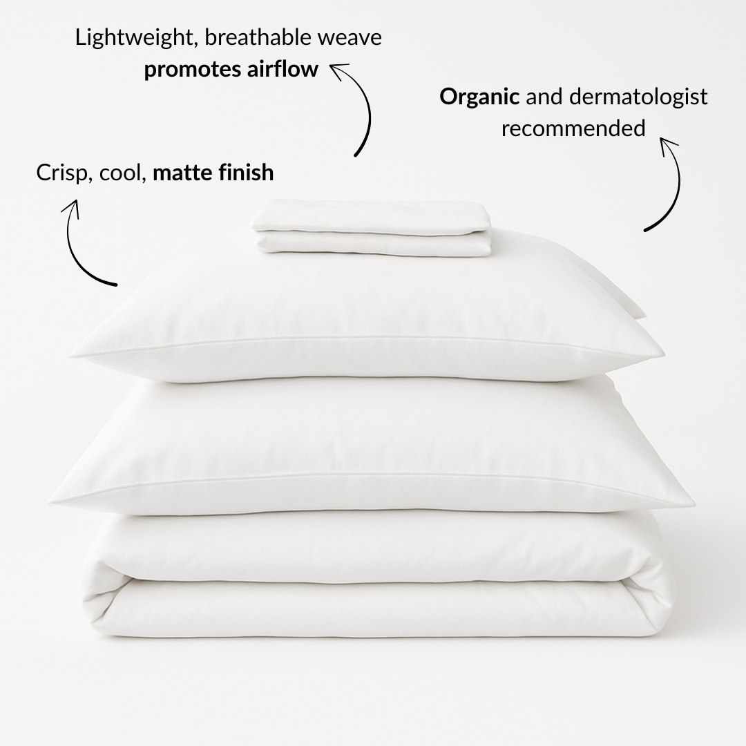 Organic Cotton Percale Bed Sheet Set