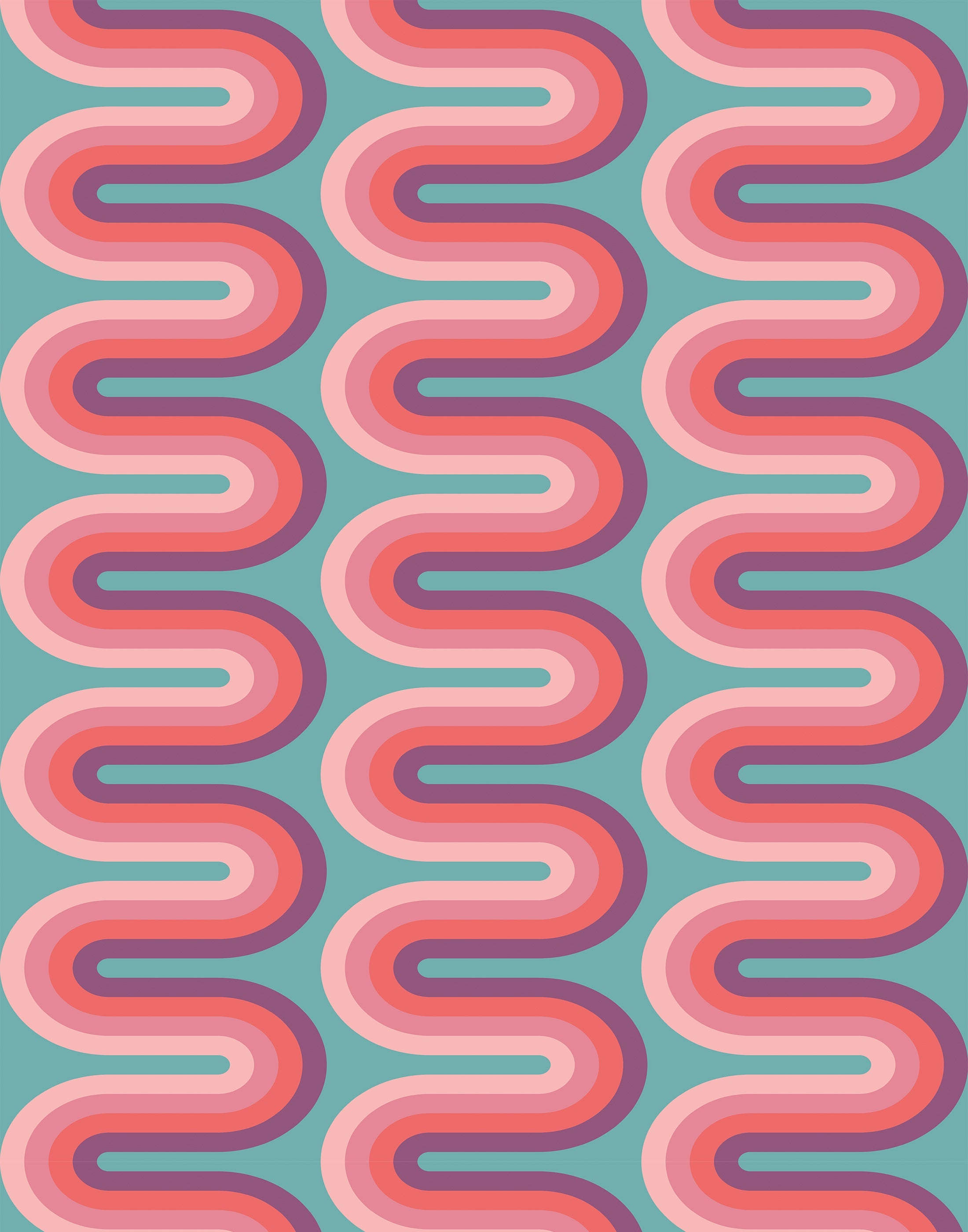 Fresno Retro Wiggle Stripe Wallpaper