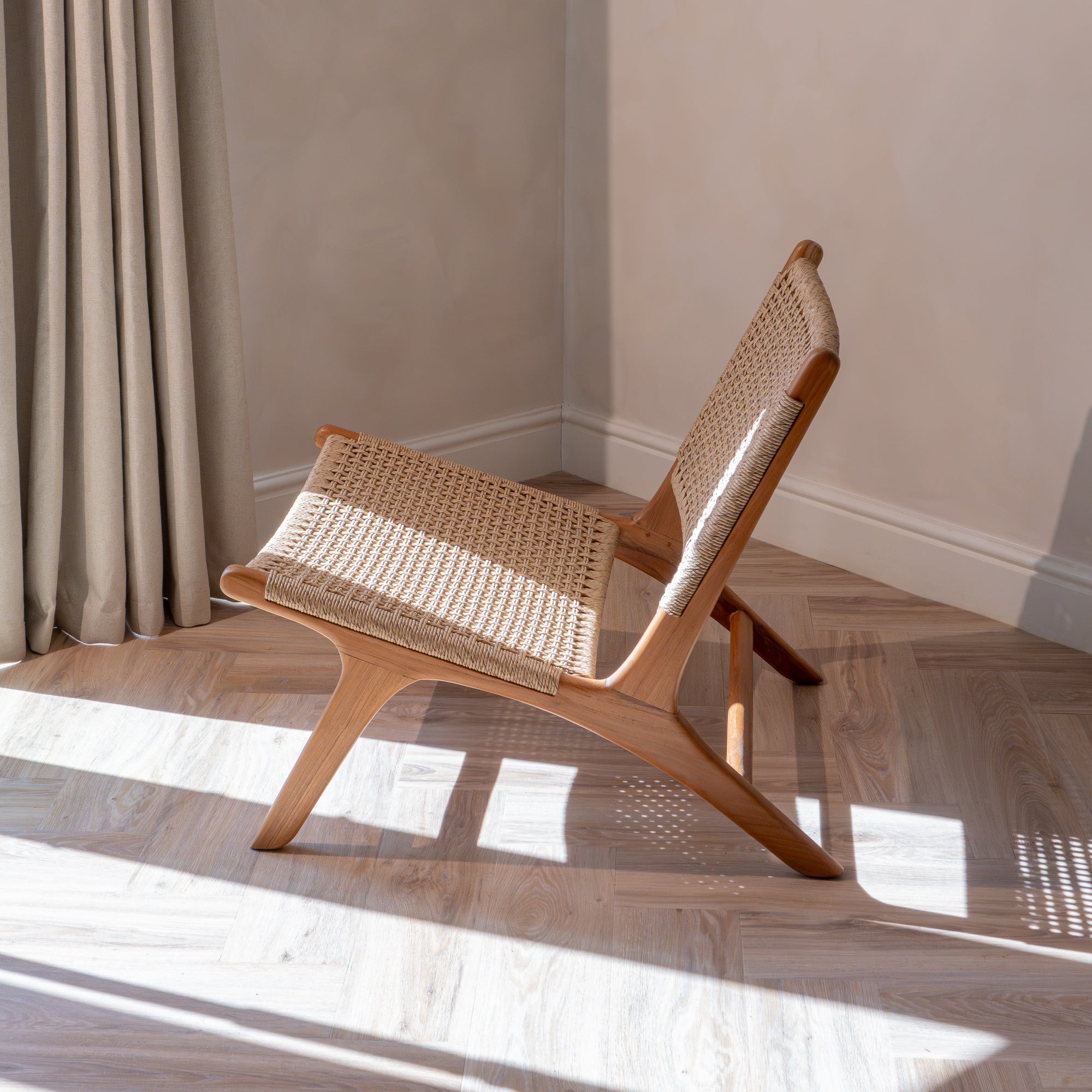 Zara Teak and Rattan Accent Chair