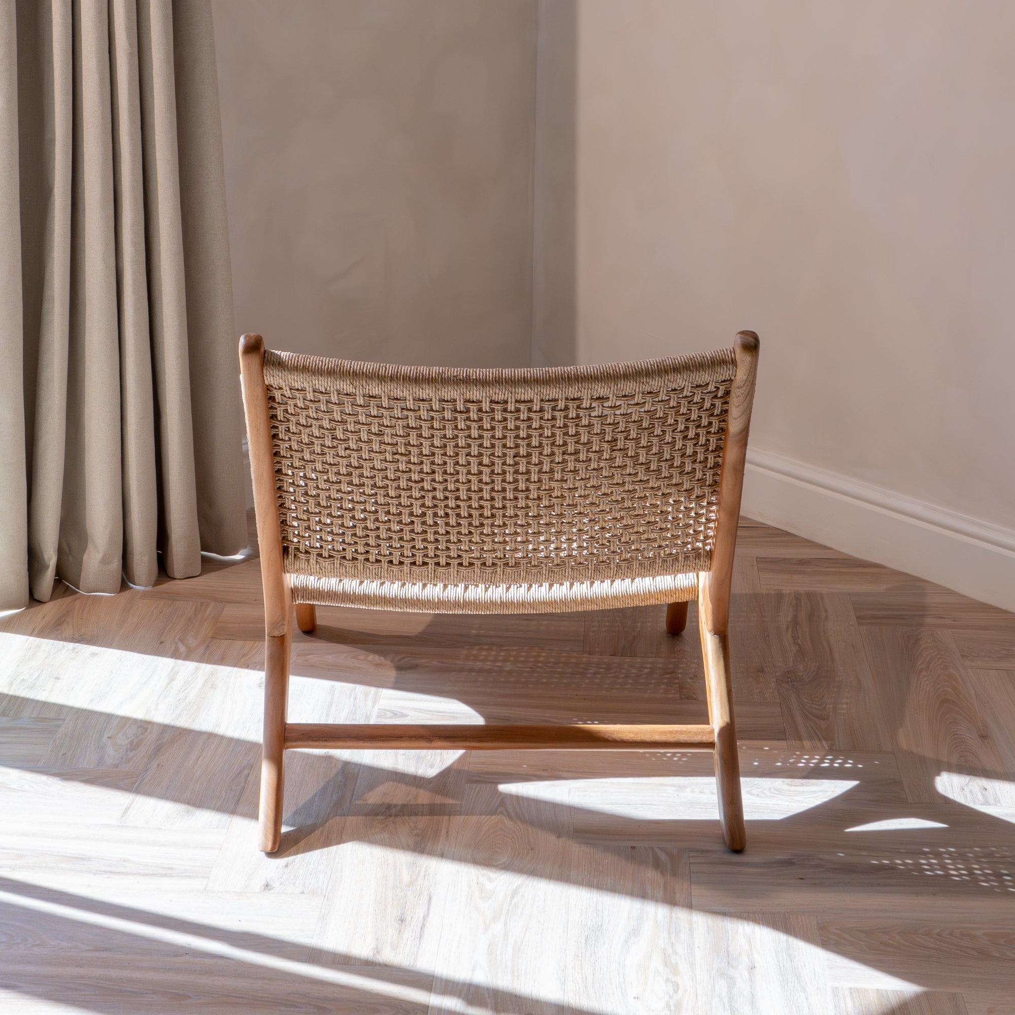 Zara Teak and Rattan Accent Chair
