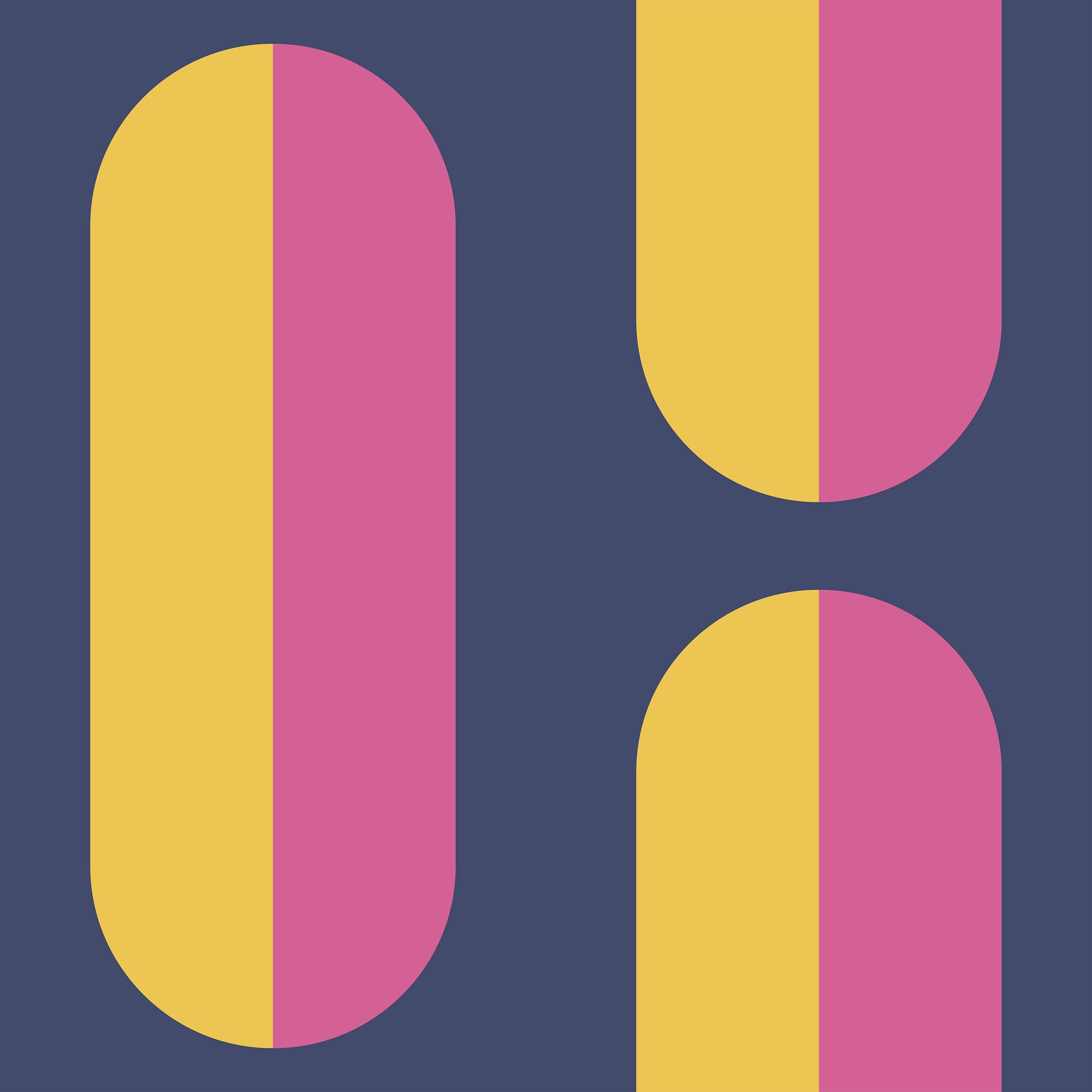 Sherbert Large Pill Shape Geometric Wallpaper