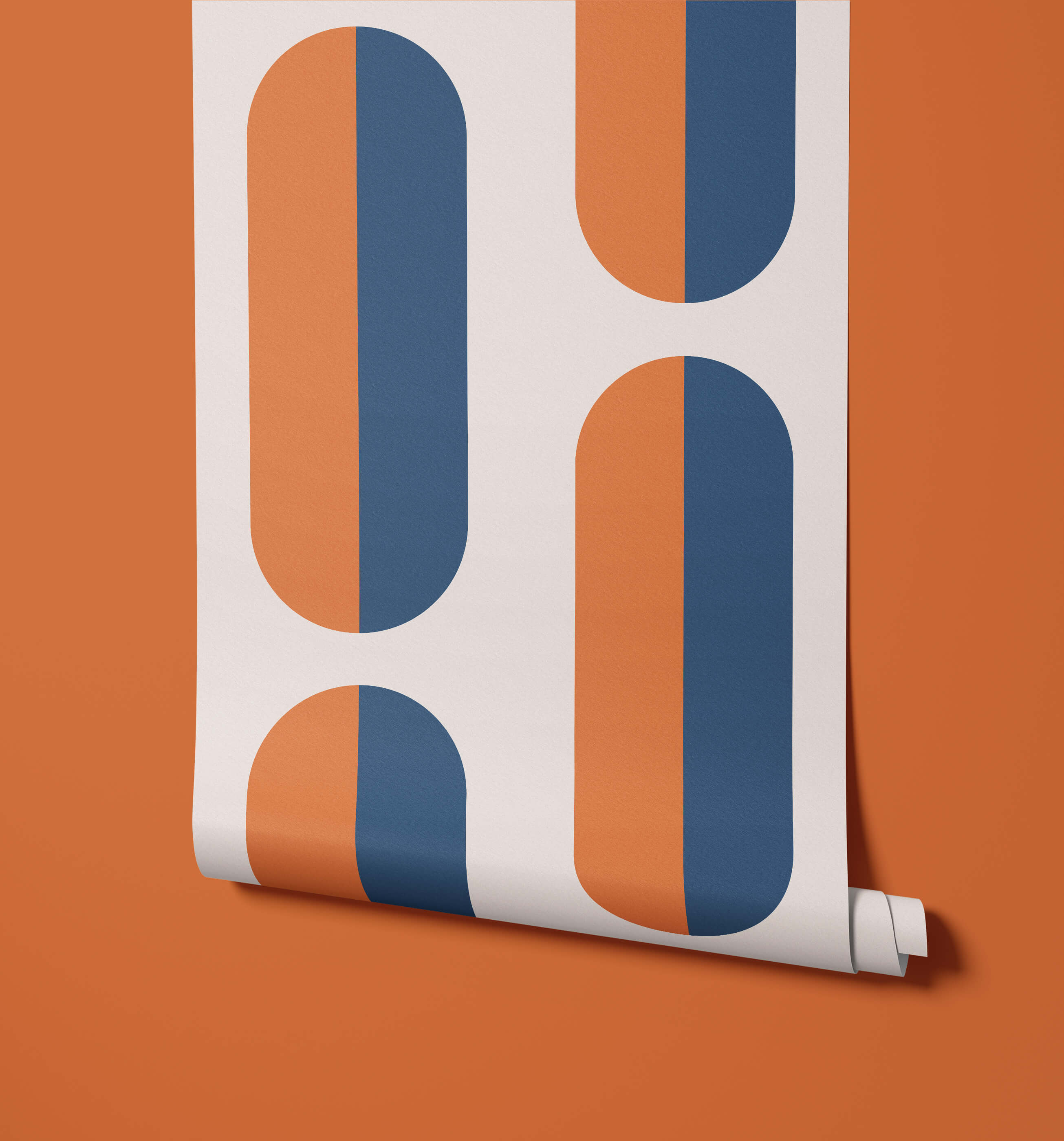 Sherbert Large Pill Shape Geometric Wallpaper