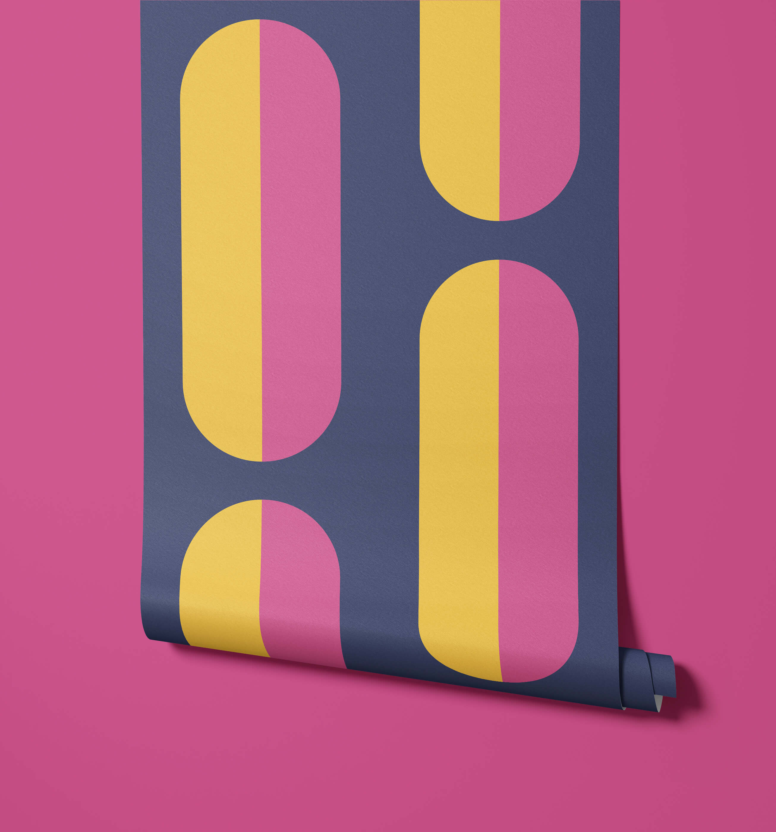 Sherbert Large Pill Shape Geometric Wallpaper