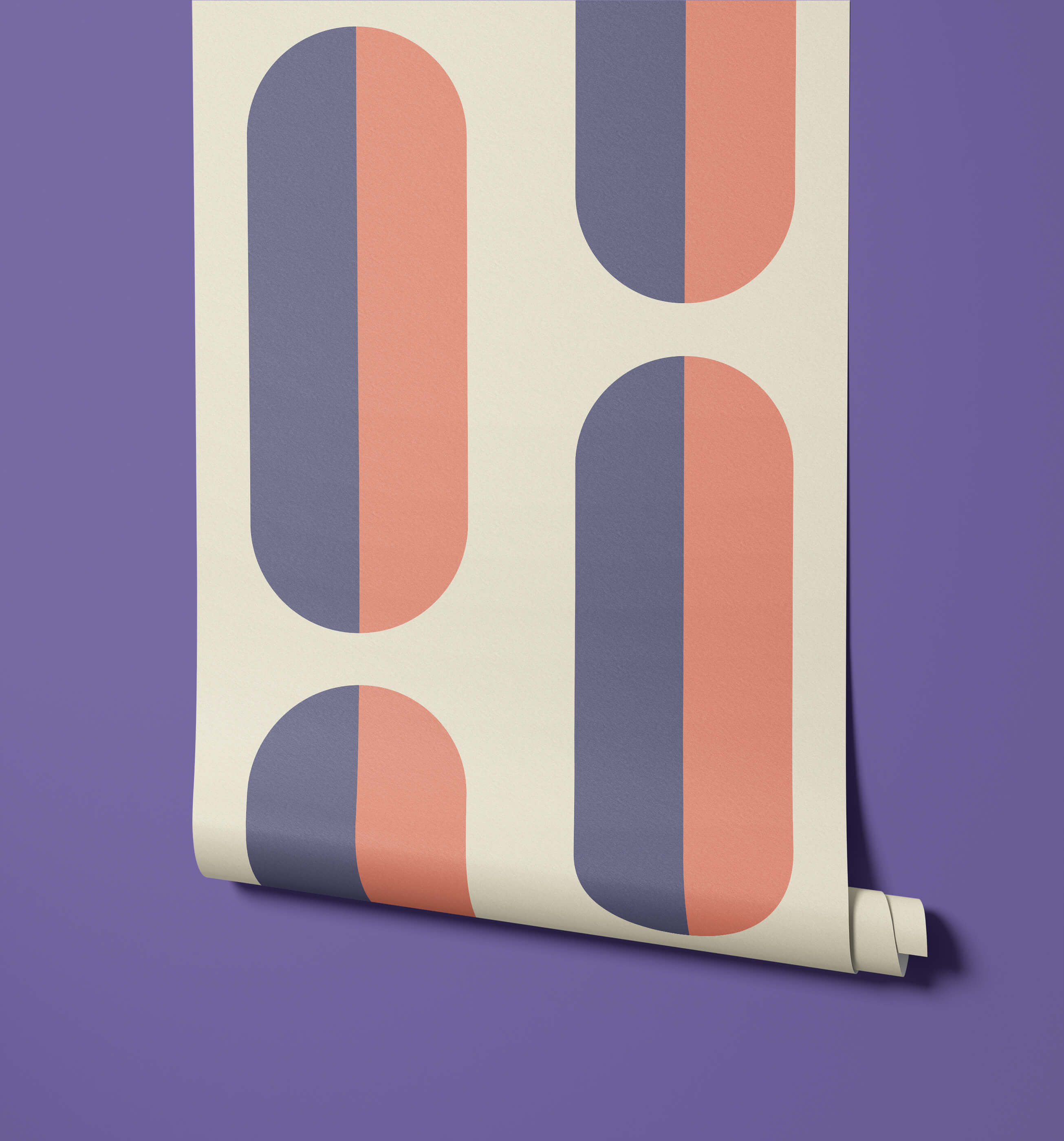Sherbert Large Pill Shape Geometric Wallpaper