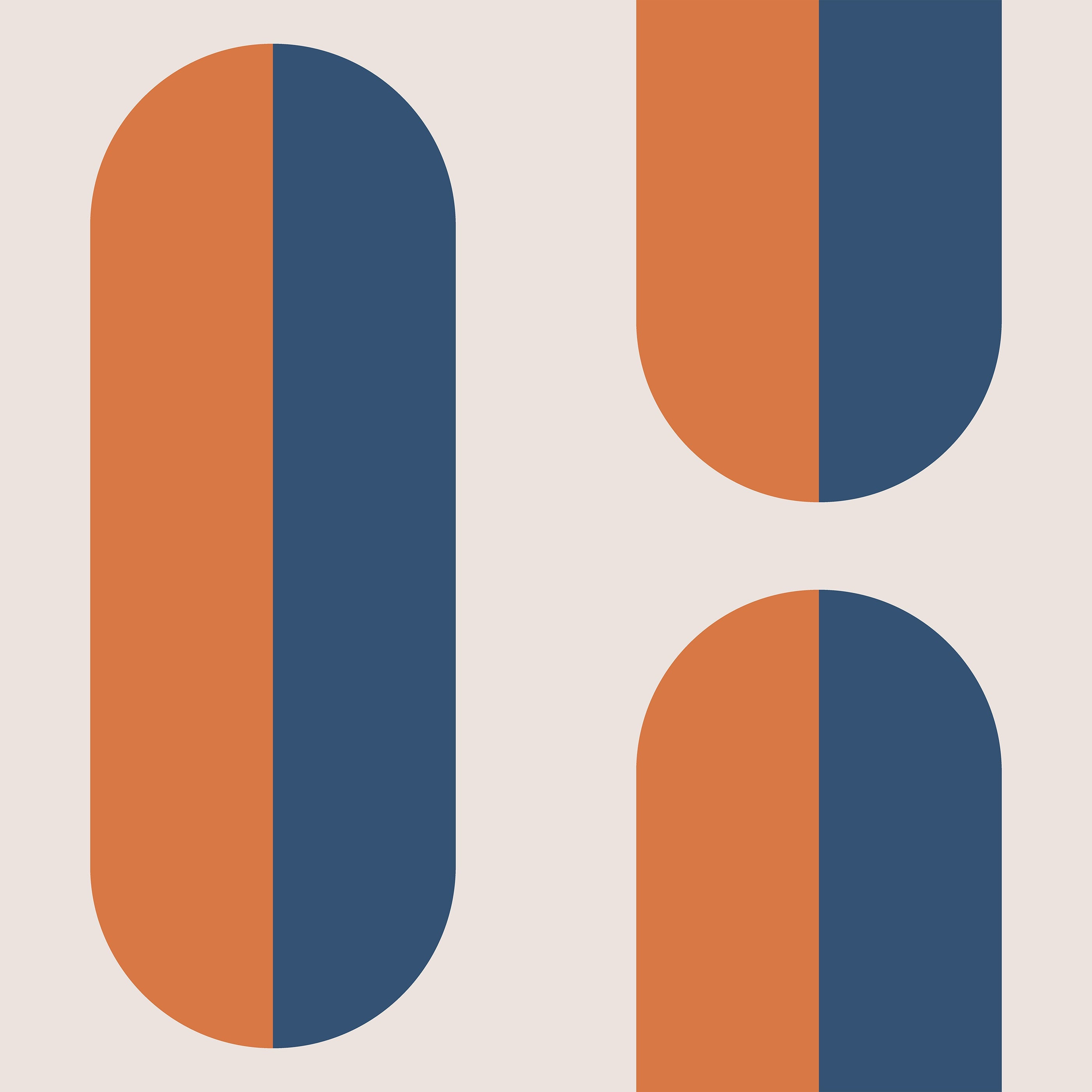 Sherbert Large Pill Shape Geometric Wallpaper