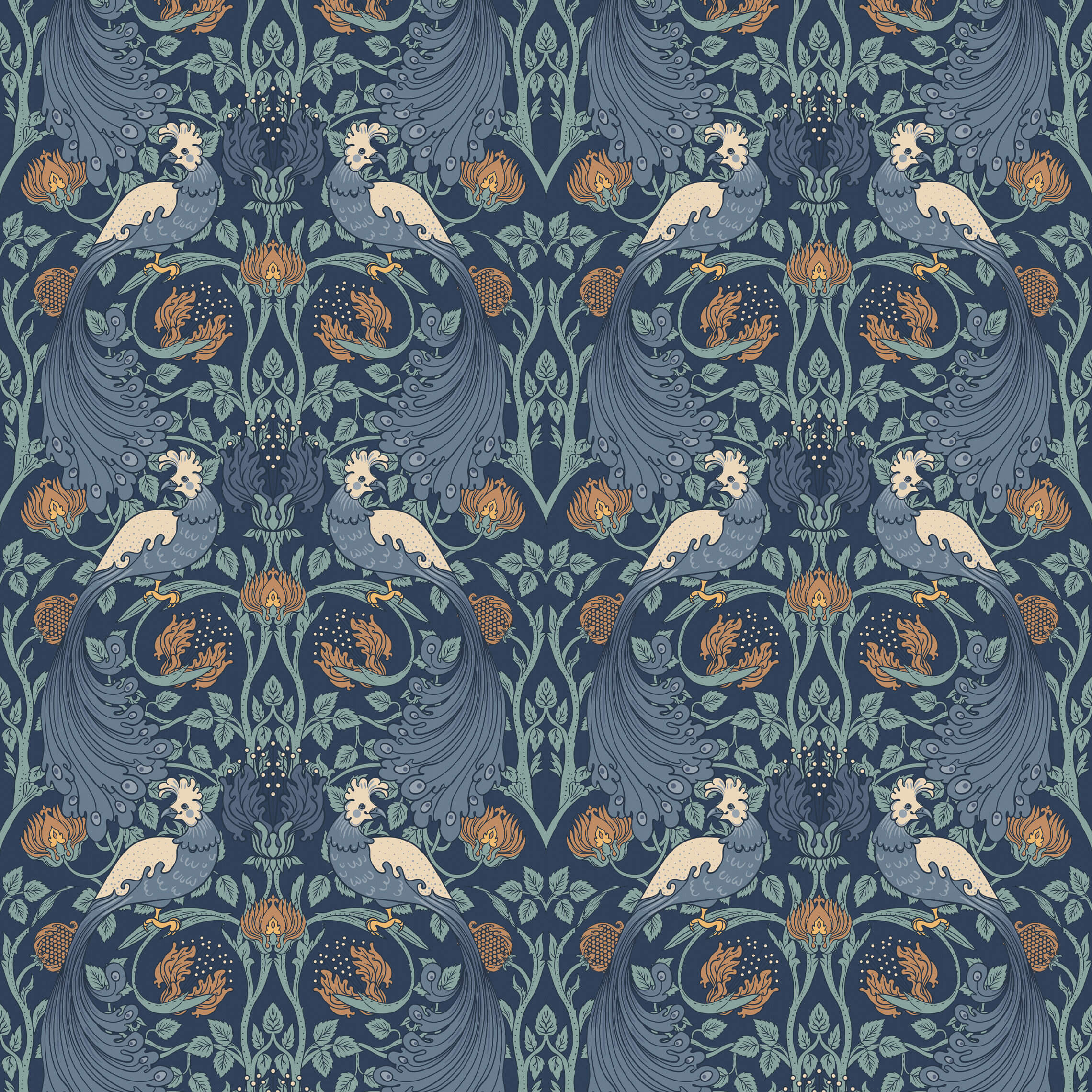Stanley Vintage Peacock Wallpaper