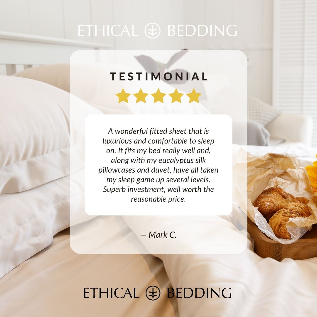 Eucalyptus Silk Fitted Sheet in Grey