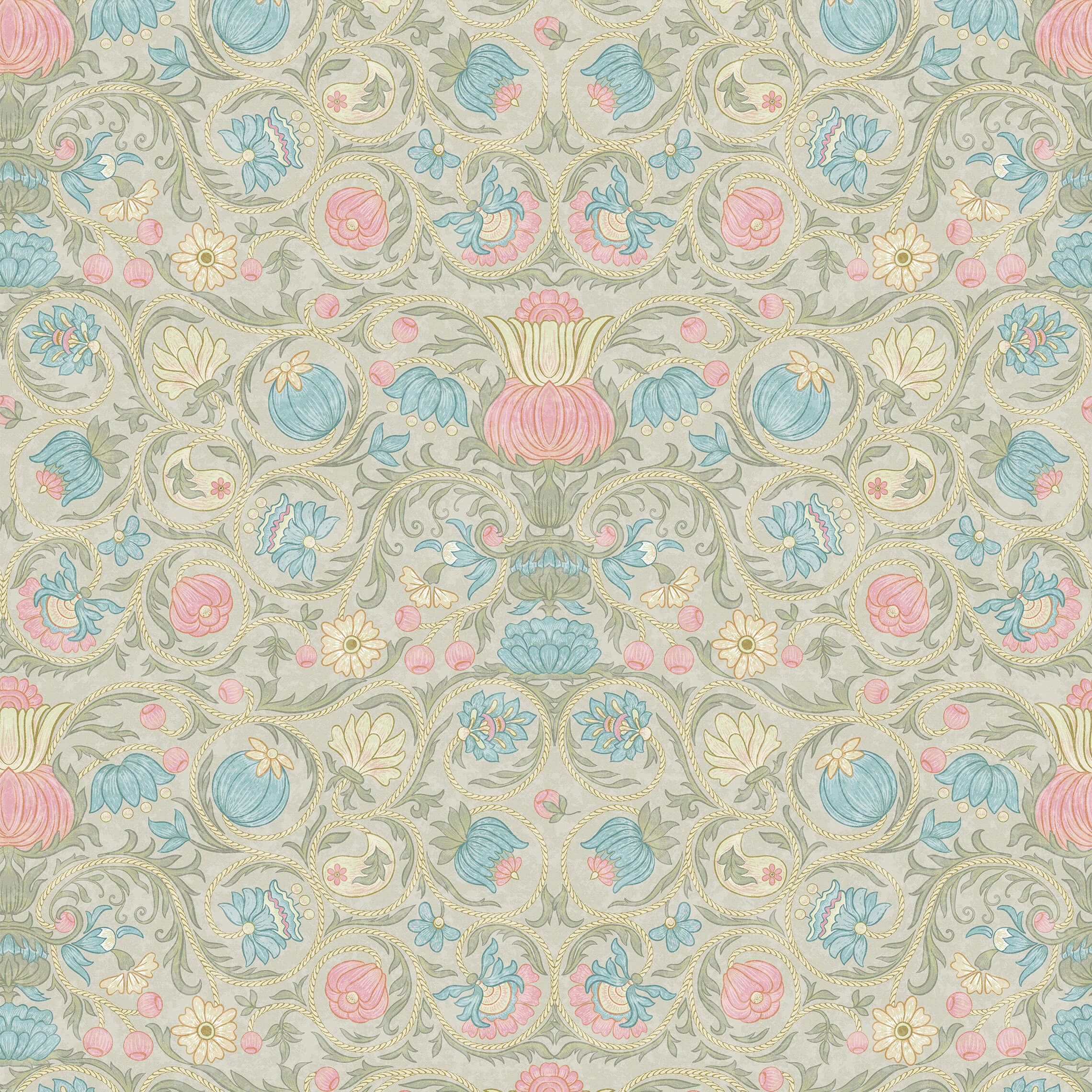 Toulon Heritage Floral Wallpaper