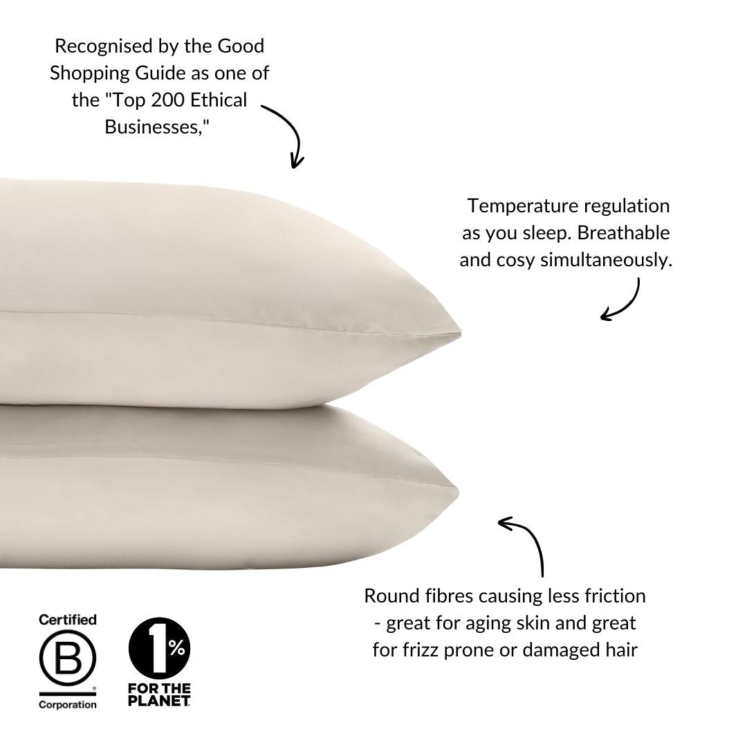 Eucalyptus Silk Pillowcase Pair in Wheat