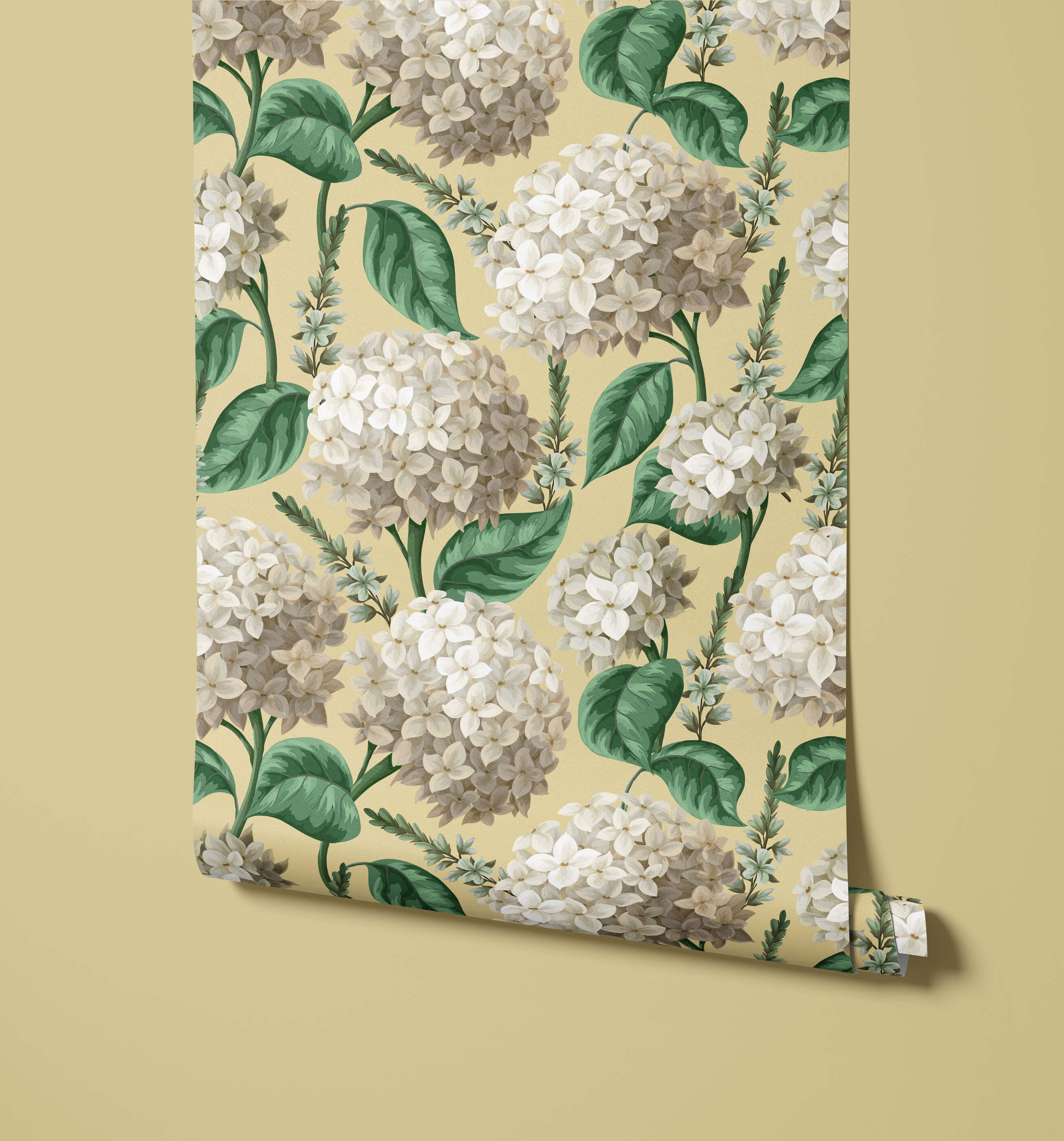 Vedder Hydrangea Floral Wallpaper