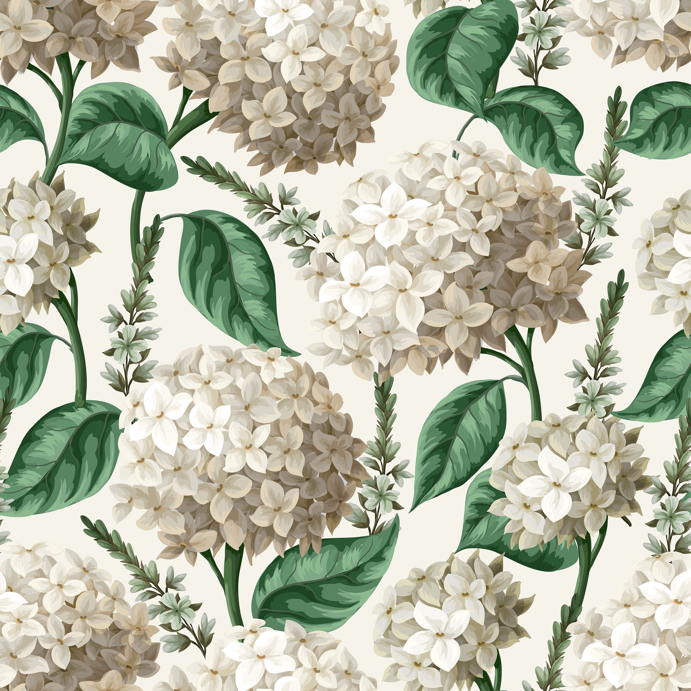 Vedder Hydrangea Floral Wallpaper