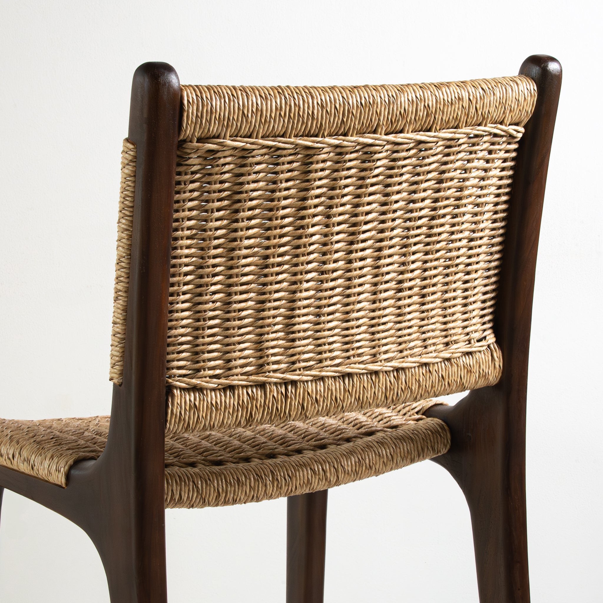 Zara Chocolate Teak and Rattan Bar Stool