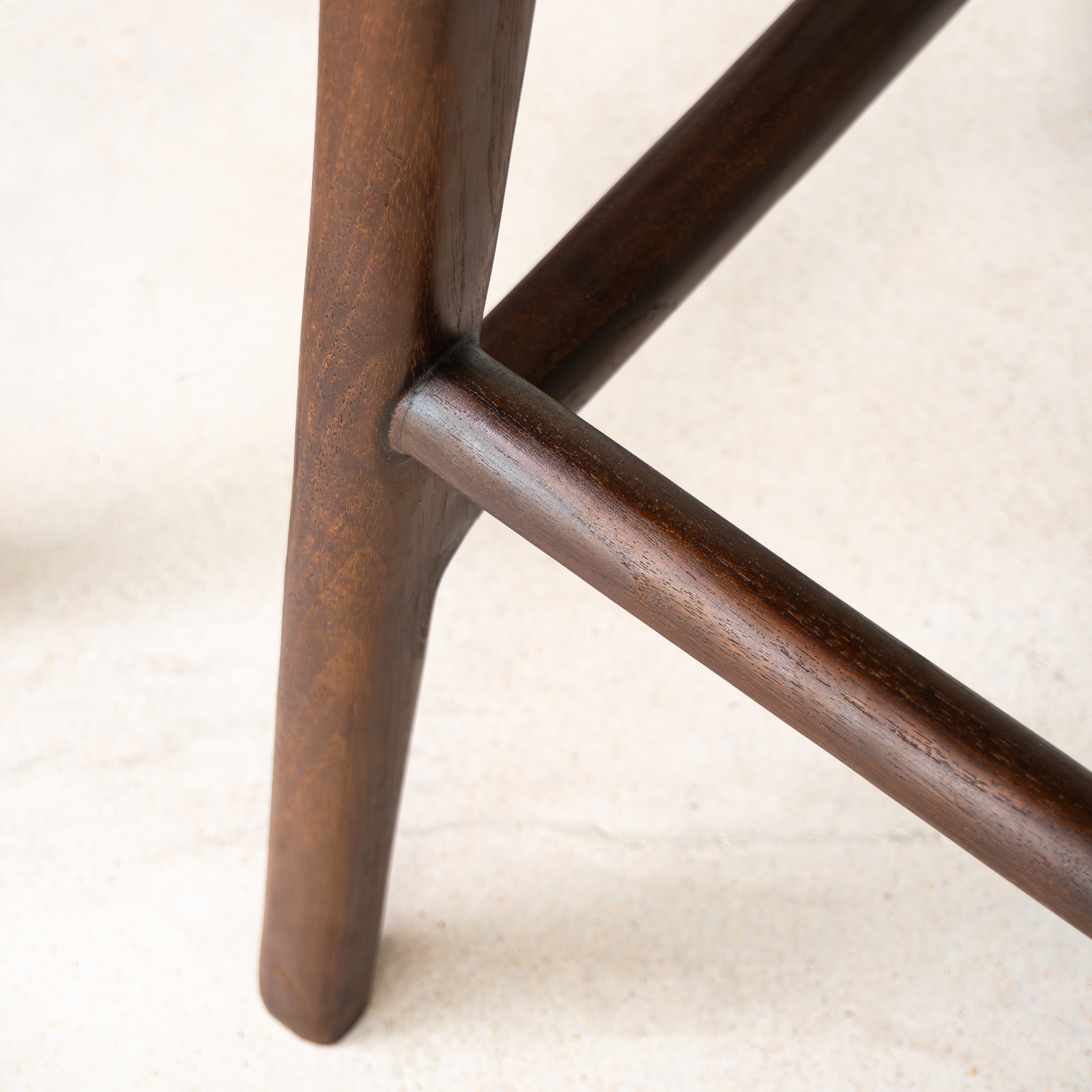Zara Chocolate Teak and Rattan Bar Stool
