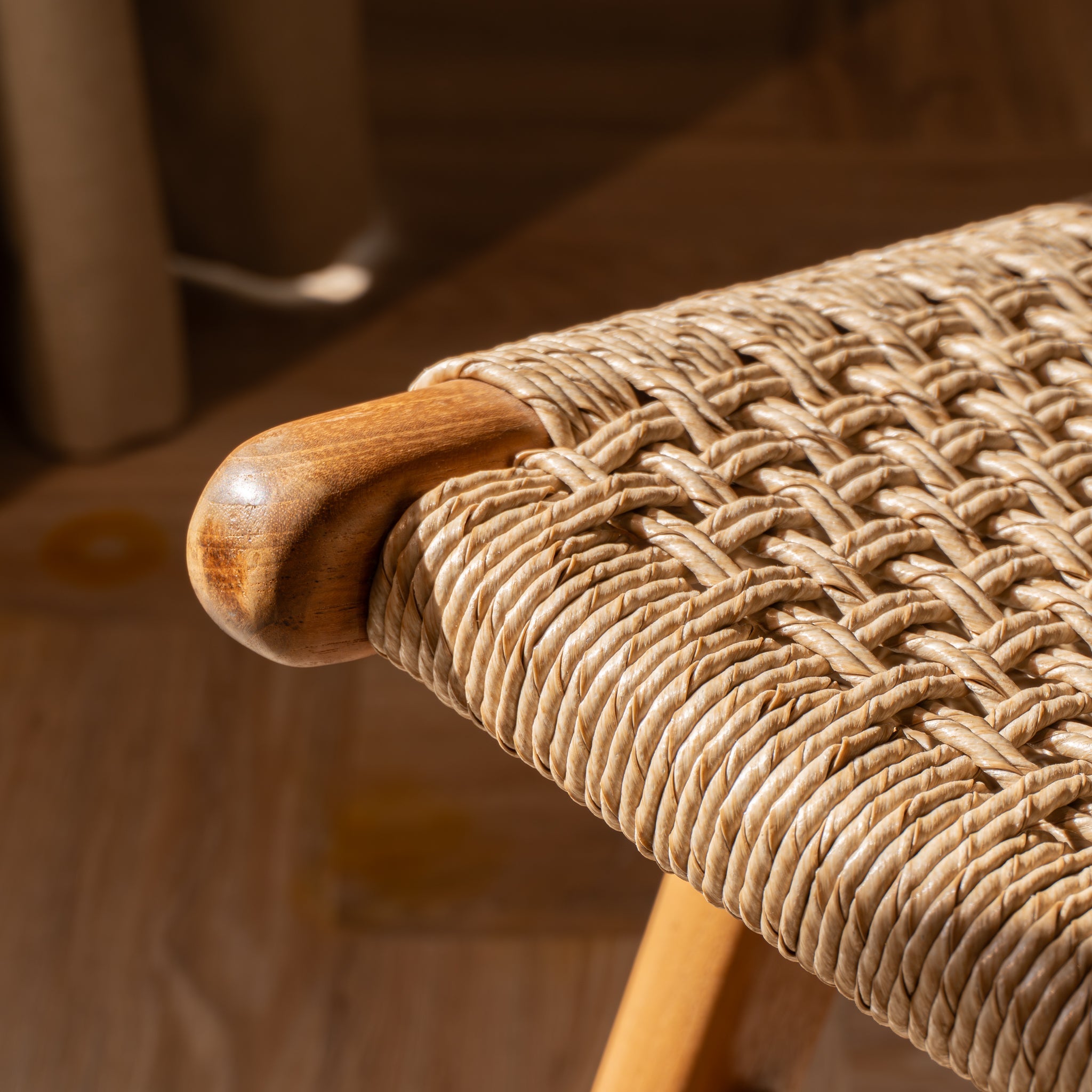 Zara Teak and Rattan Accent Armchair