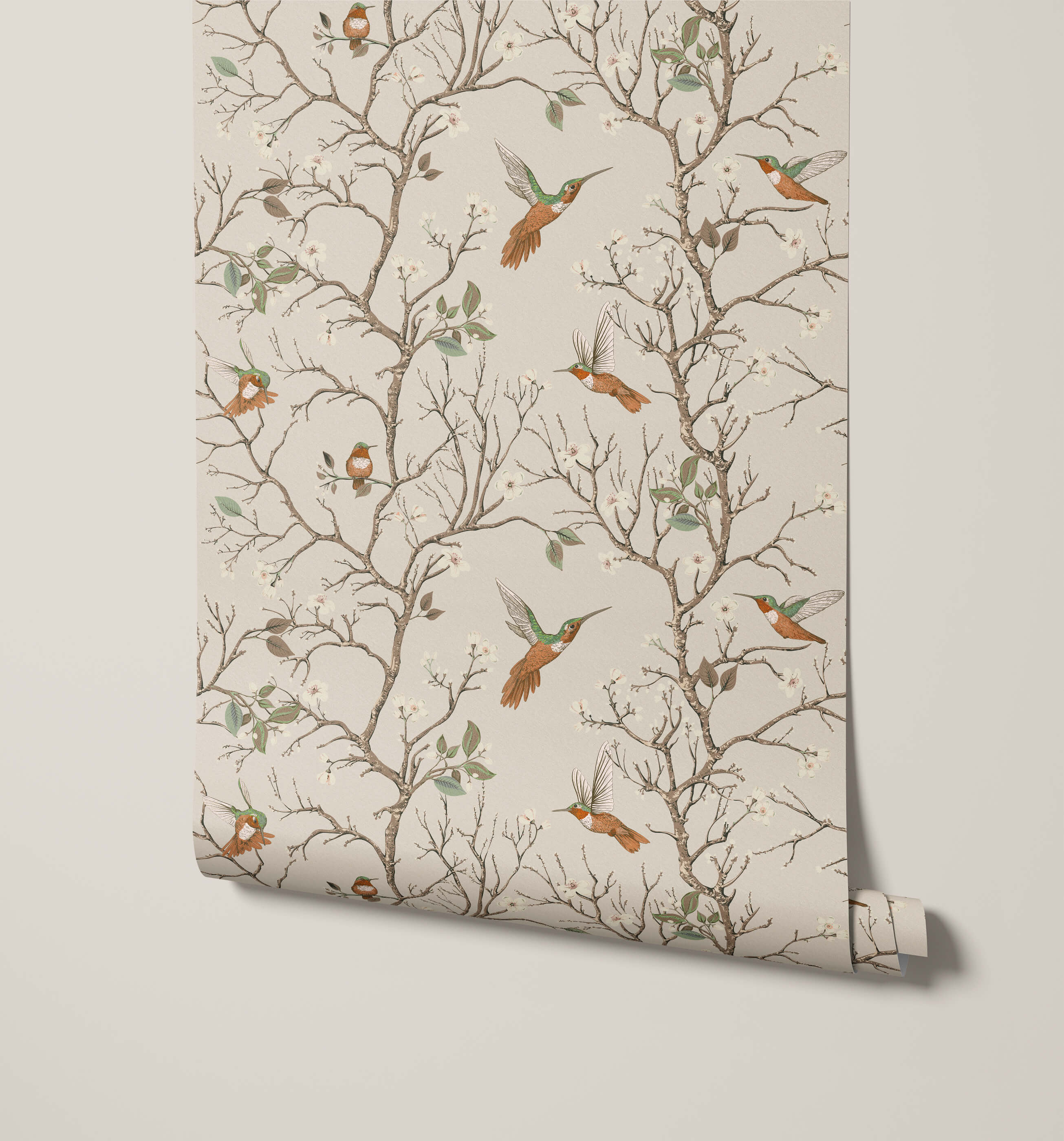 Bronte Hummingbird and Tree Branch Wallpaper