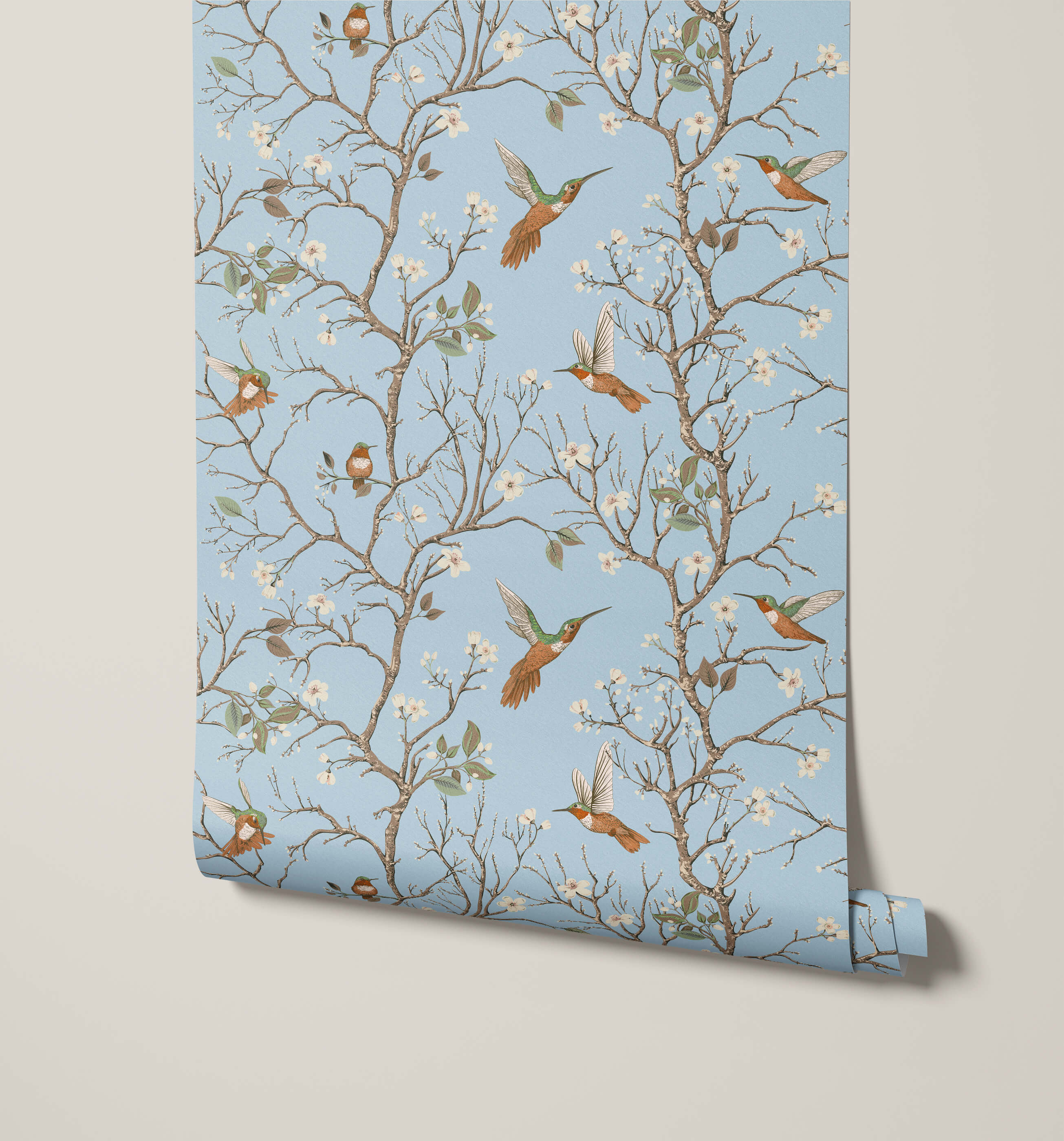 Bronte Hummingbird and Tree Branch Wallpaper